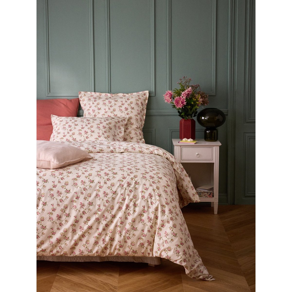 Taie d'oreiller percale de coton "MARGOT" imprimé fleurs, CYRILLUS