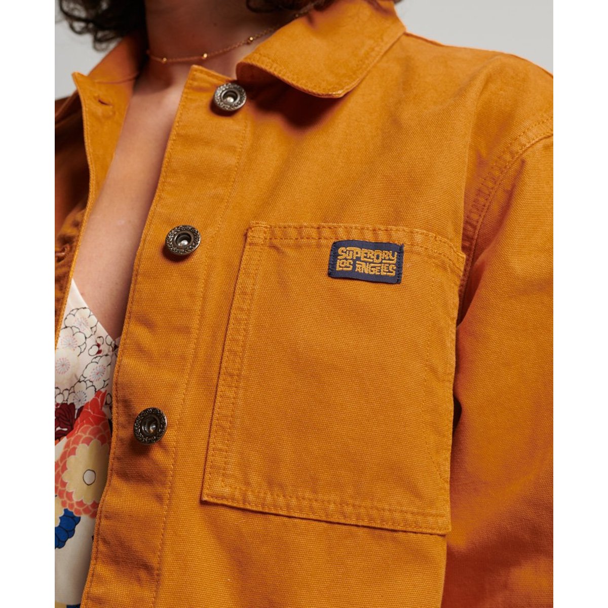 Veste Vintage Chore en coton bio marron citrouille épicée, SUPERDRY