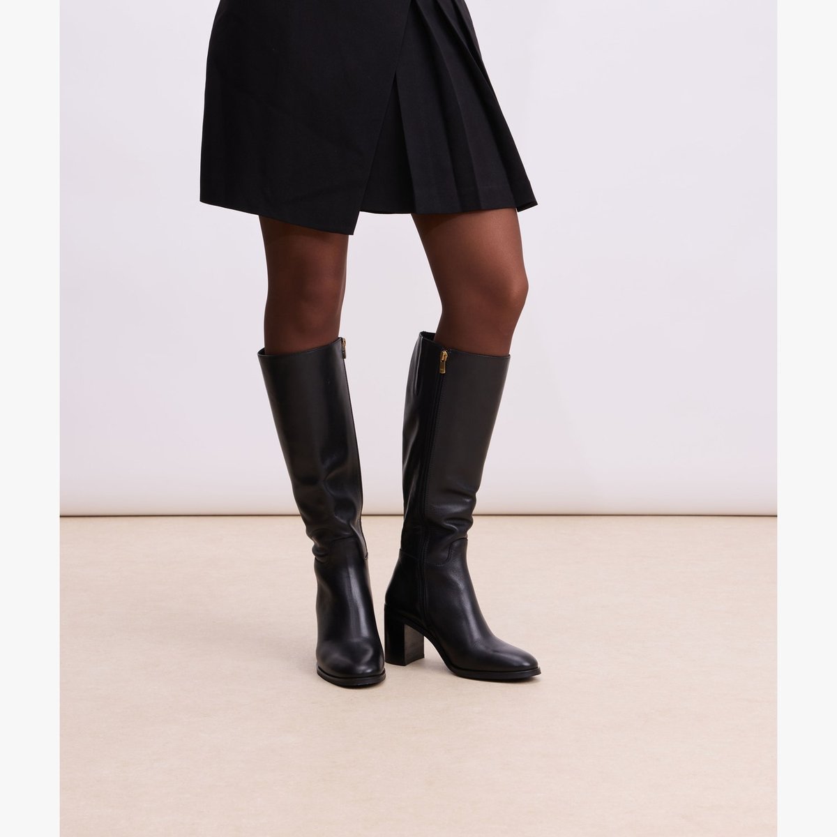 Botte À Talon en cuir FANTINE noir, BOCAGE