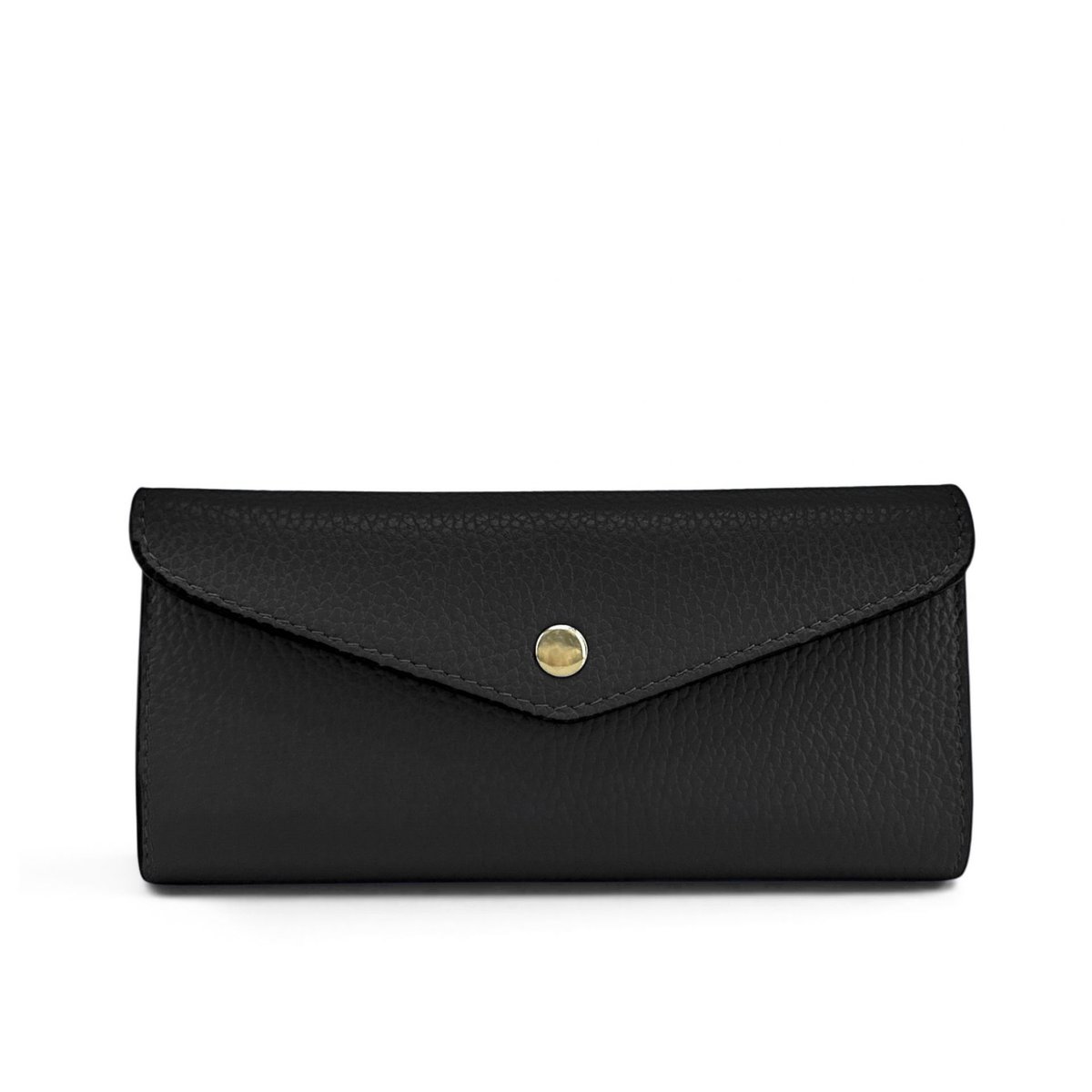 Pochette portefeuille en cuir grainé CLELIA noir, OH MY BAG