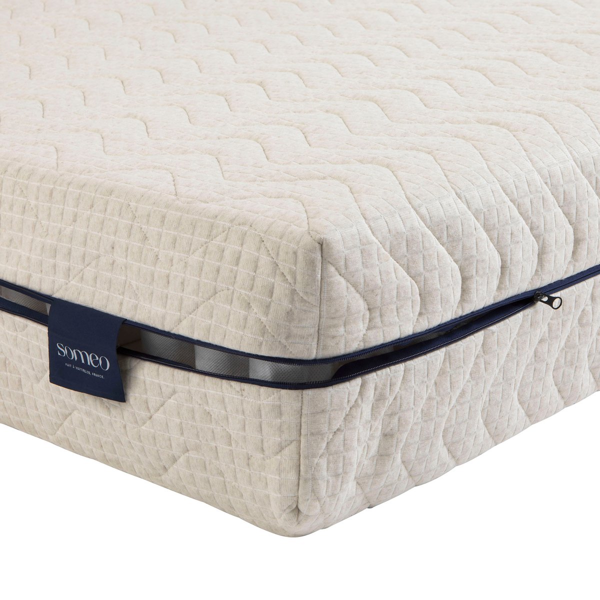 Housse naturelle de remplacement pour matelas Aube 600 ecru, SOMEO