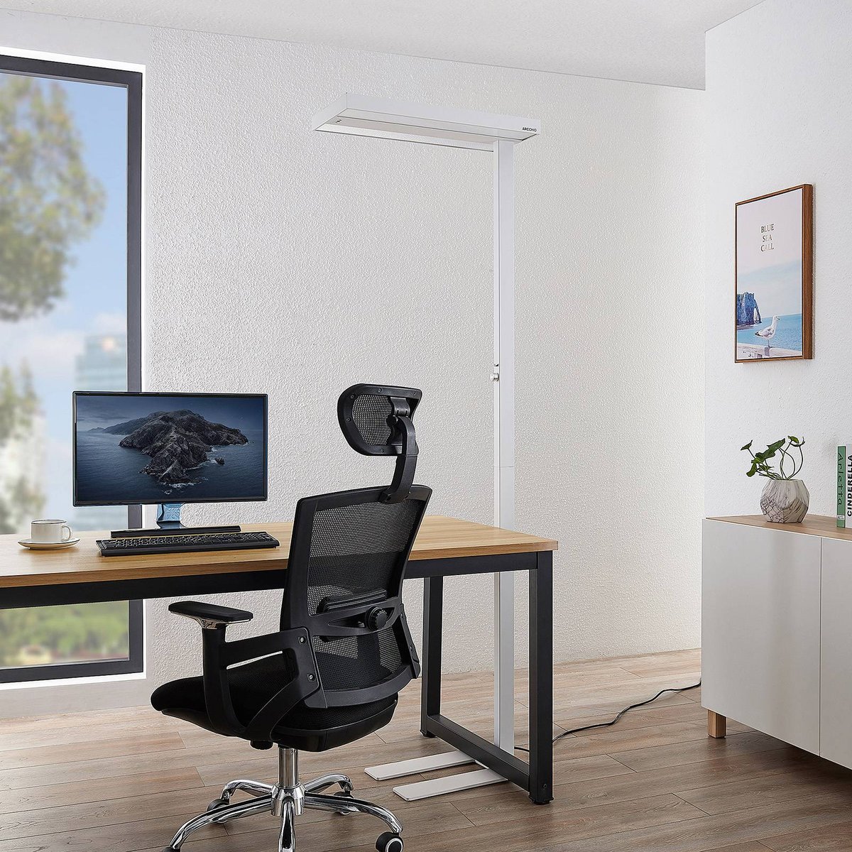 Lampadaires de bureau en aluminium moderneLED blanc (ral 9003), ARCCHIO