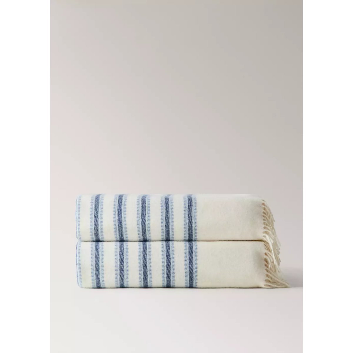 Couverture en laine à rayures bleu, MANGO HOME