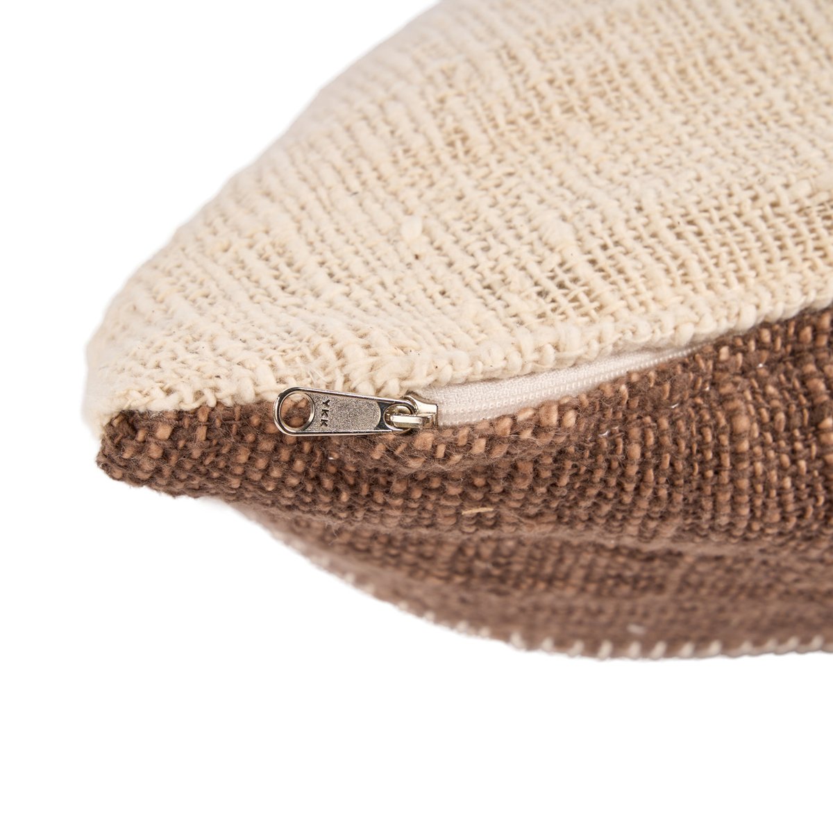 Housse de coussin en coton COCOA PATCHWORK brun naturel, BAZAR BIZAR