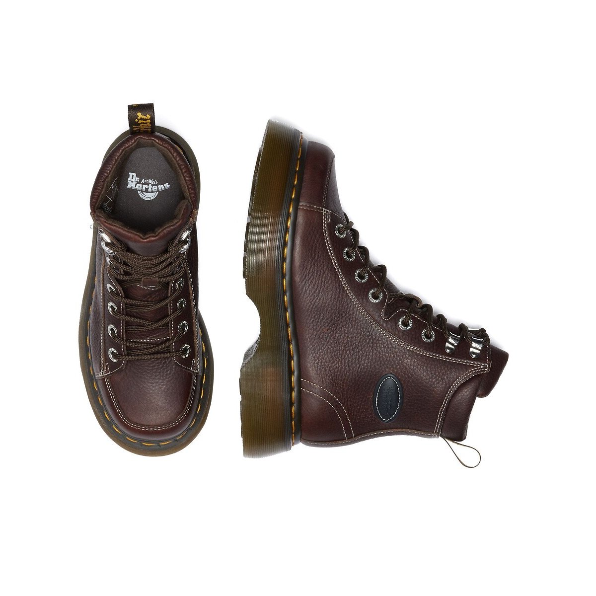 Stivaletti Buzz stringati in pelle Grizzly marrone scuro, DR. MARTENS