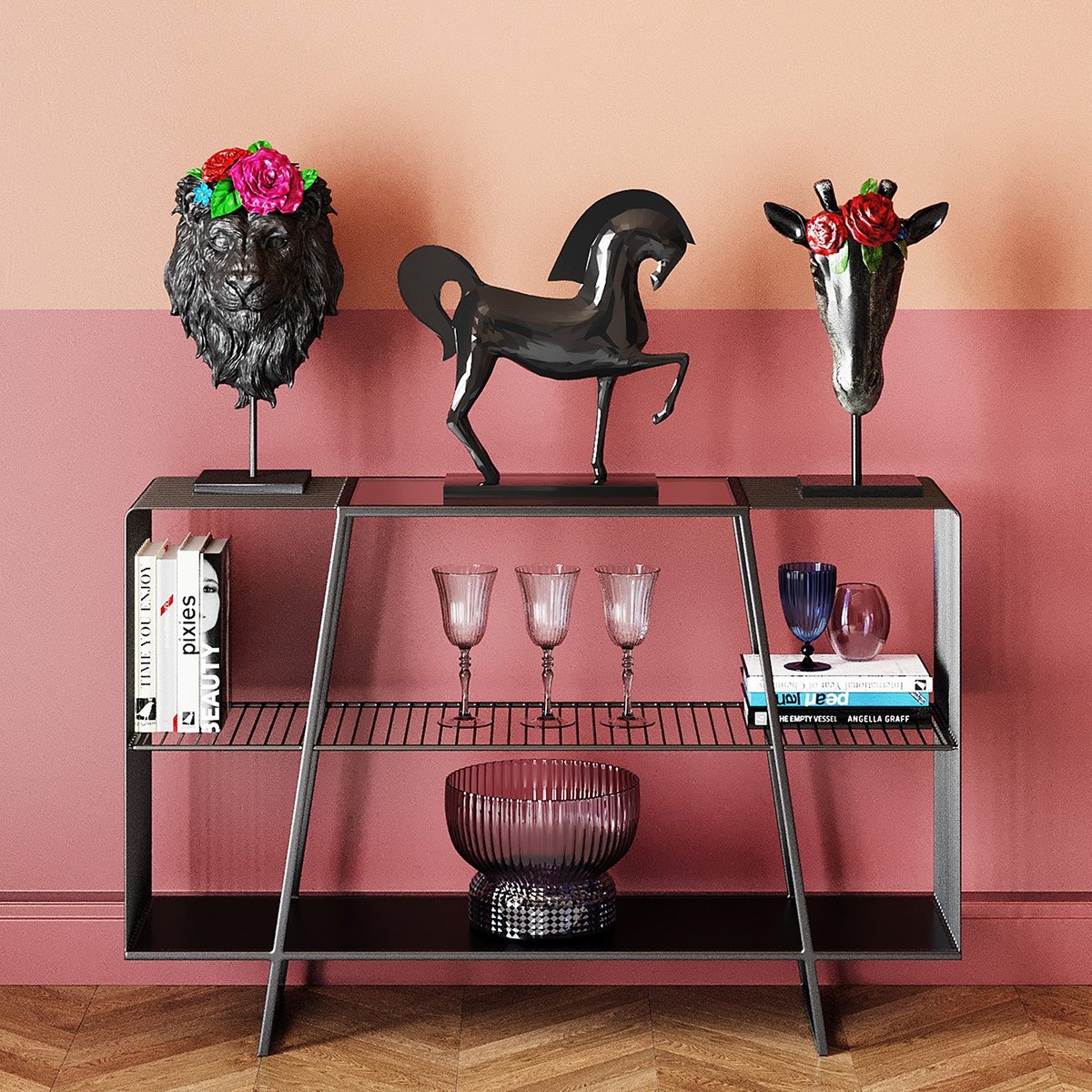 Coupe en verre, MARVELOUS rose, KARE DESIGN