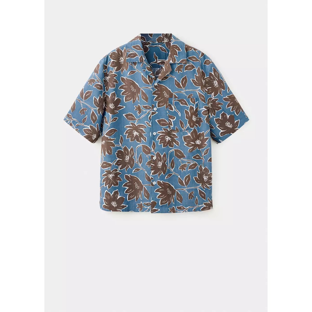 Chemise fluide imprimé fleuri marron, MANGO MAN