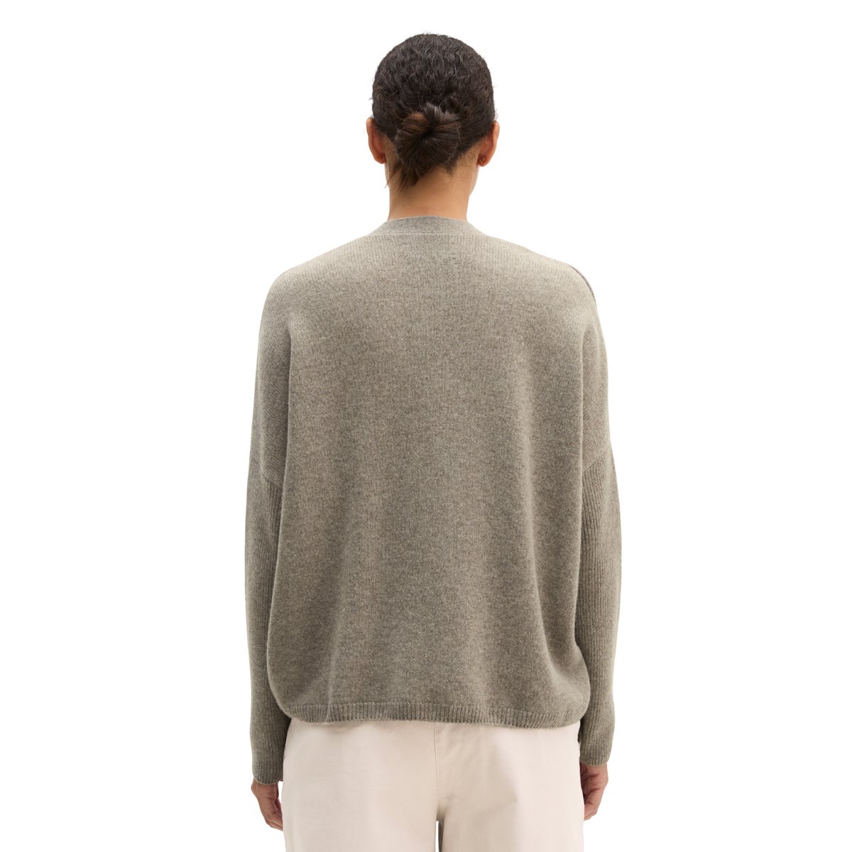 Cardigan oversize en laine d'agneau moelleuse beige, MARC O'POLO