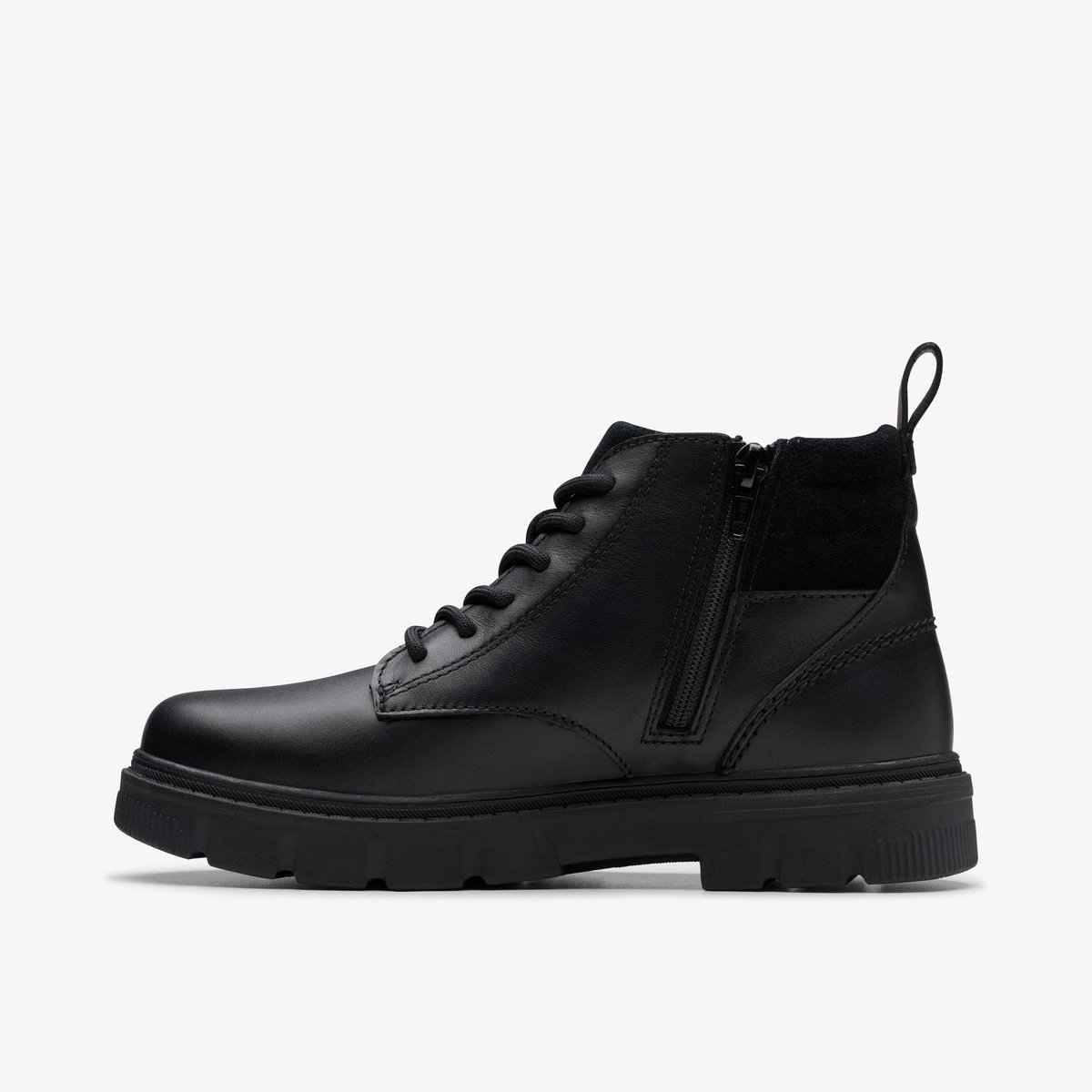 Boots Cuir Coupe Large LORCAM TRAIL Y noir, CLARKS