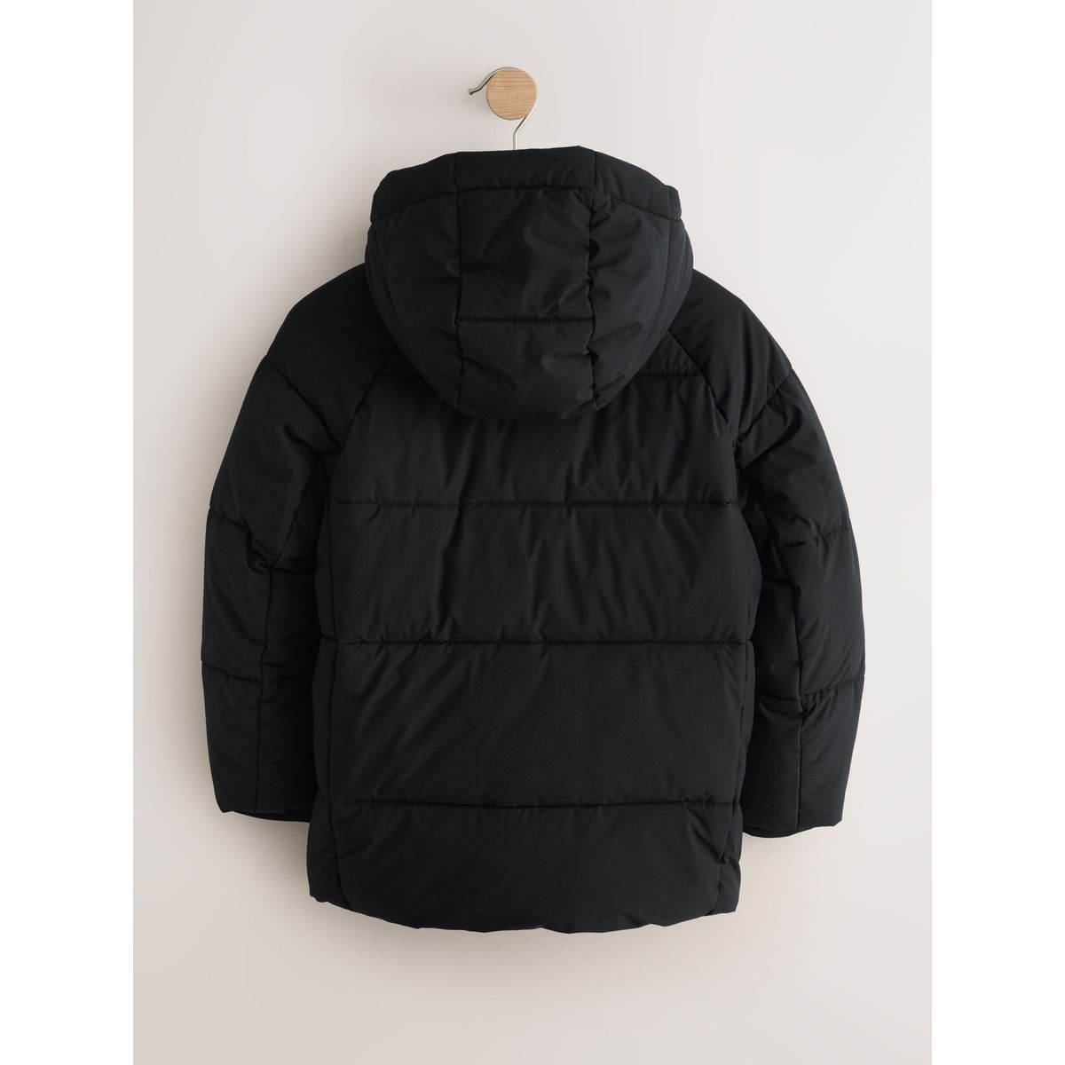 Manteau rembourré à doublure micropolaire noir, NEXT