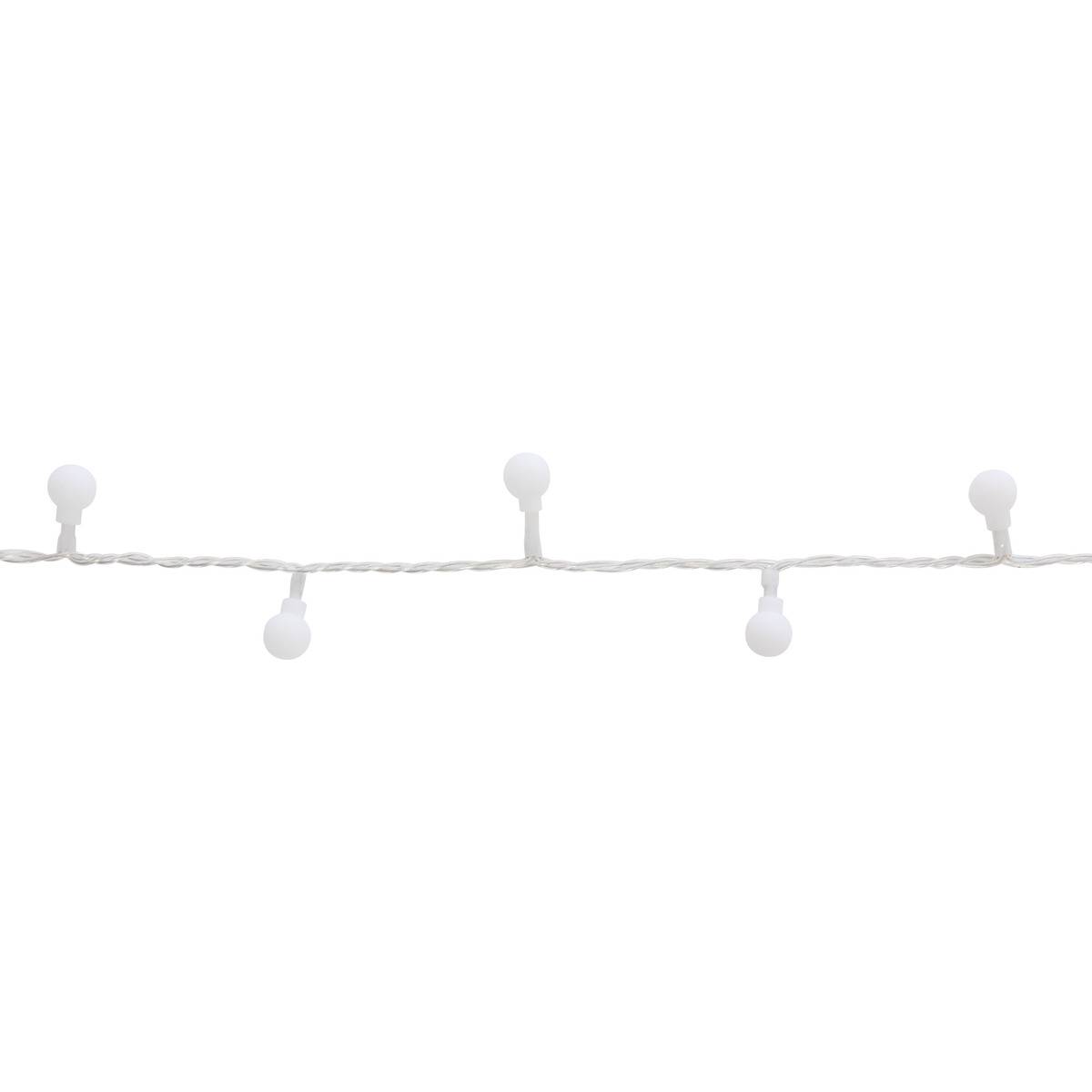 Guirlande lumineuse boules d'extérieur 7,5 m 100 LED rouge, vert et blanc chaud 13 fonctions sur secteur blanc froid, ATMOSPHERA