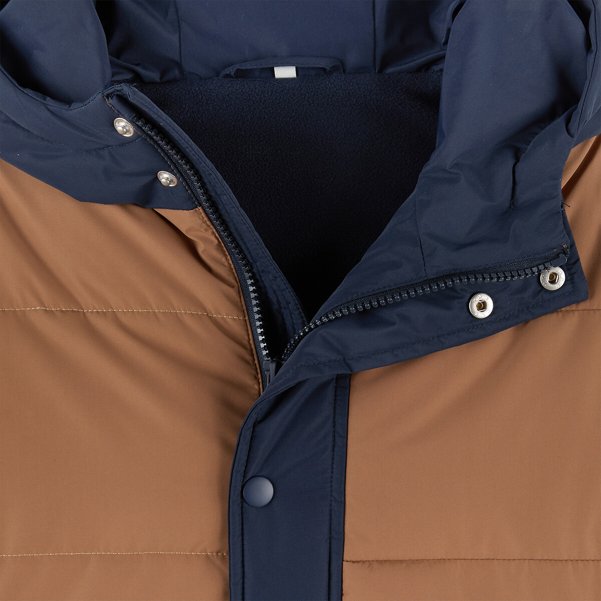 Doudoune chaude à capuche, color block, avec corps doublé polaire colorblock, LA REDOUTE COLLECTIONS