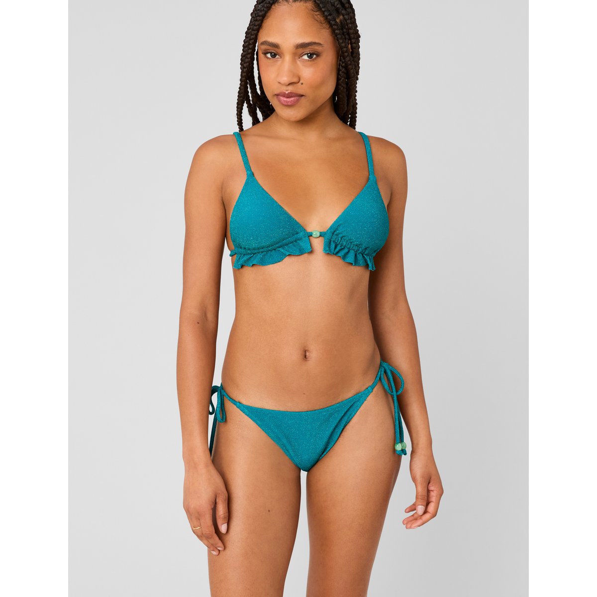 Haut de maillot de bain bleu foncé, BZB