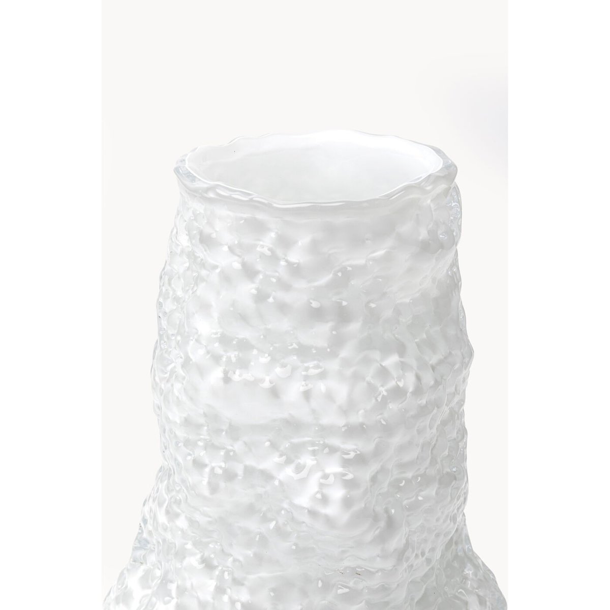 Vase en verre texturé, FROZY blanc, KARE DESIGN