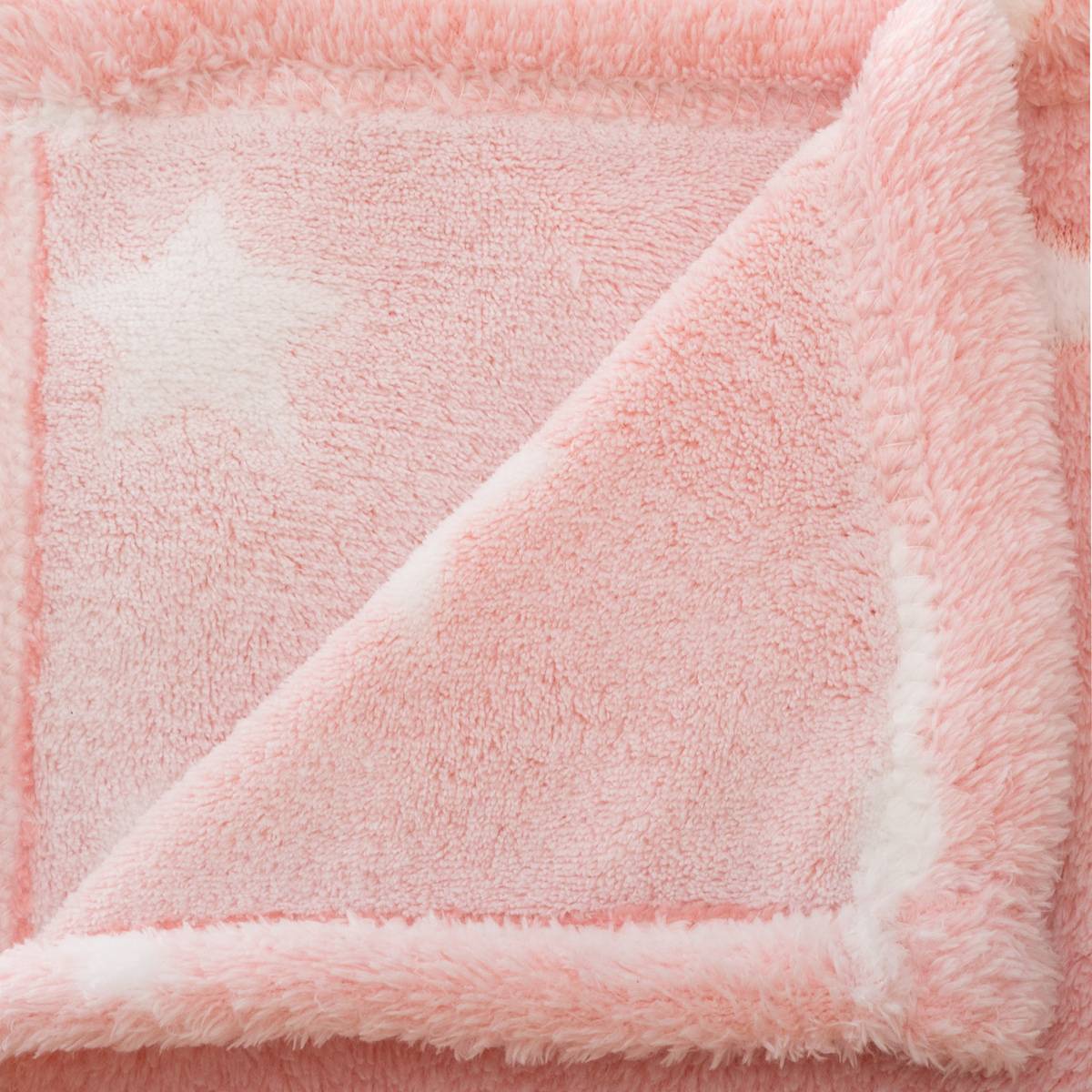 Plaid enfant phosphorescent STELI rose clair, ATMOSPHERA