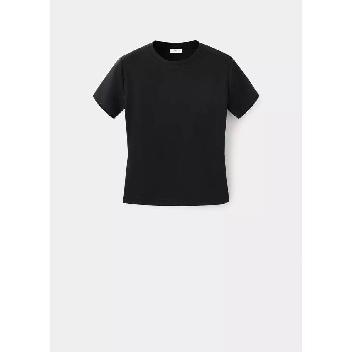 T-shirt ajusté à manches courtes noir, MANGO TEEN