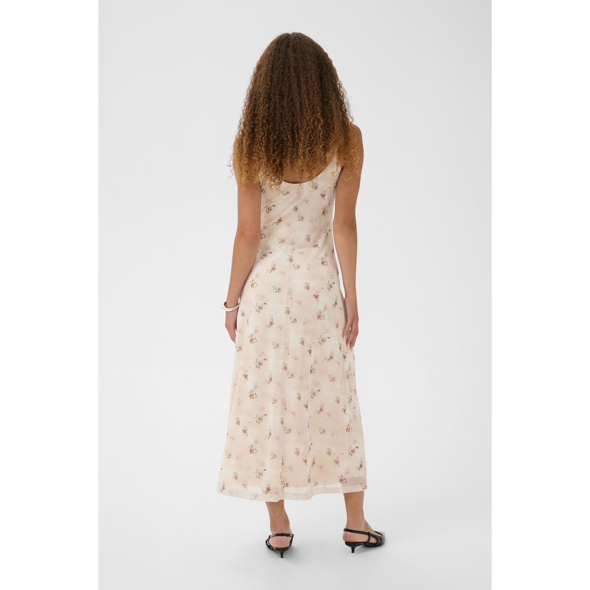 Robe blanc chalk/brown flowers, KAFFE