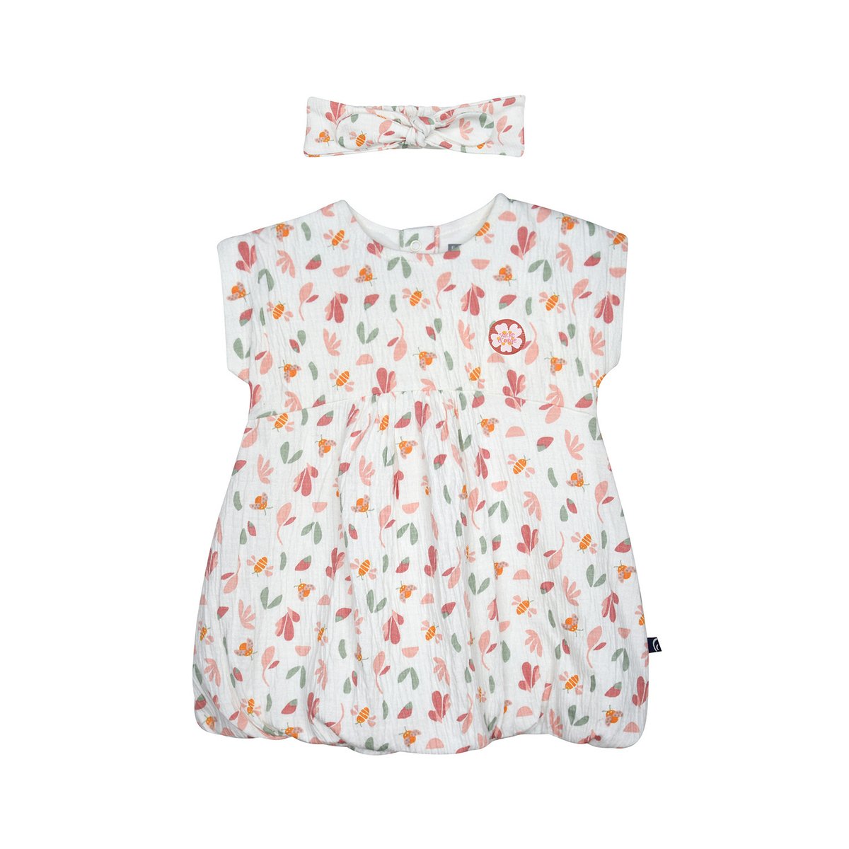 Ensembe robe + bandeau romane sucre d'orge rose, SUCRE D'ORGE