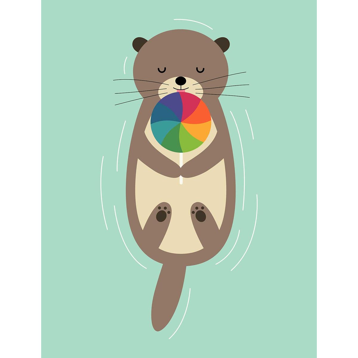 Papier peint loutre en baignade intissé, HEXOA