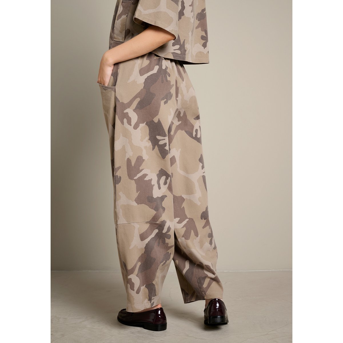 Pantalon barrel camouflage khaki, LOLALIZA