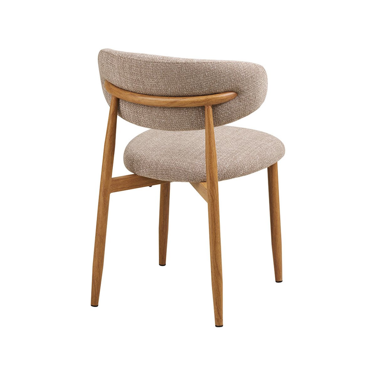 Lot de 2 chaises en tissu texturé, EDDIE bois / beige, BEST MOBILIER