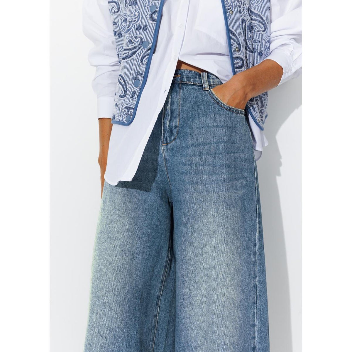 Jean large taille haute jean moyen, PROMOD