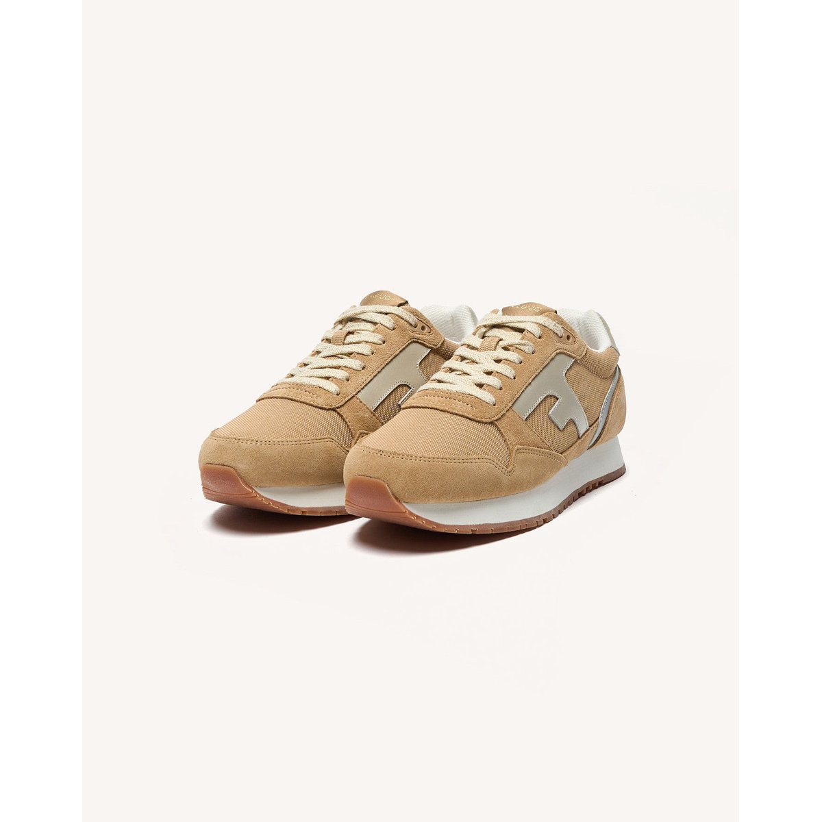 Running tissu suede ELM beige et dorée, FAGUO
