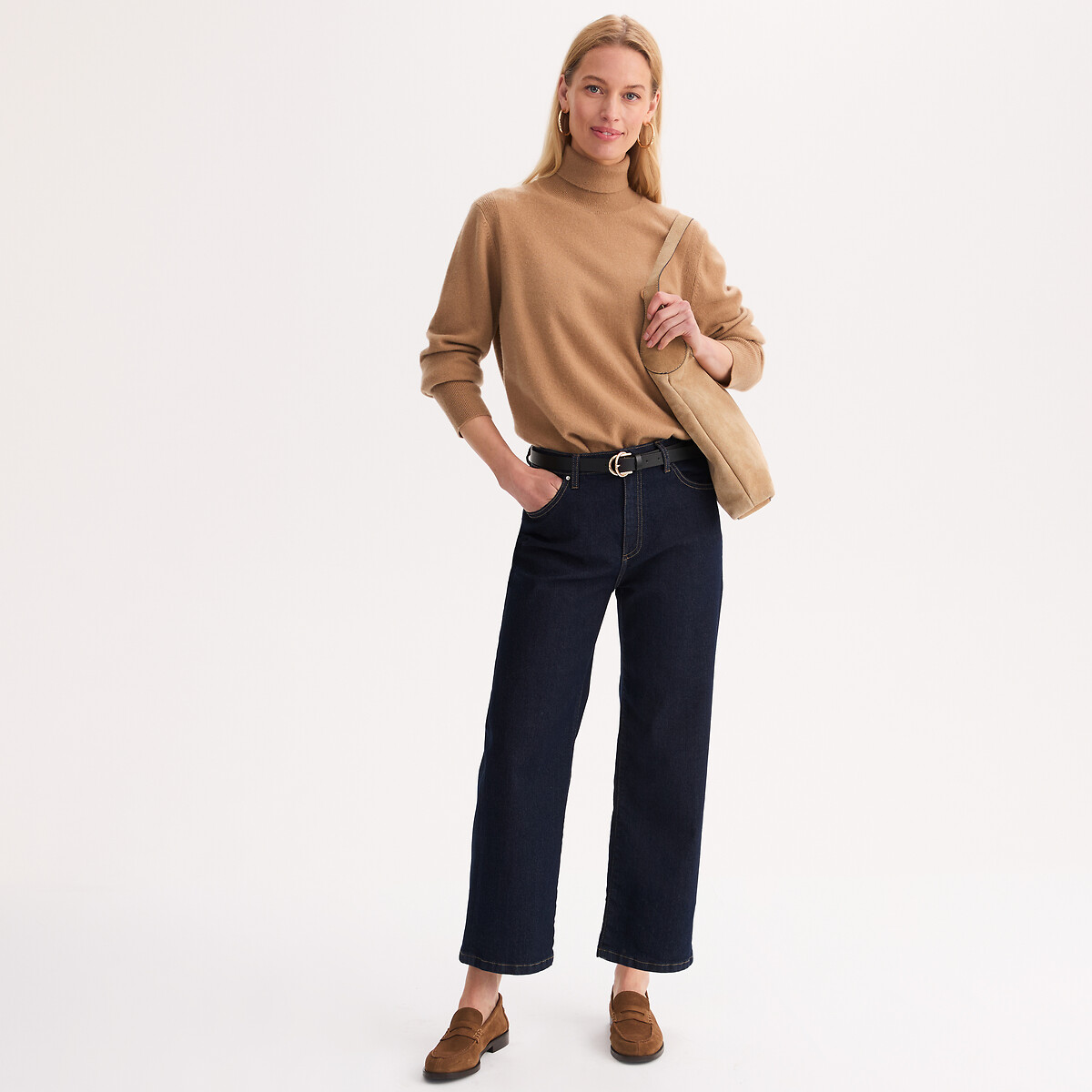 Jean droit stretch taille standard bleu brut, ANNE WEYBURN