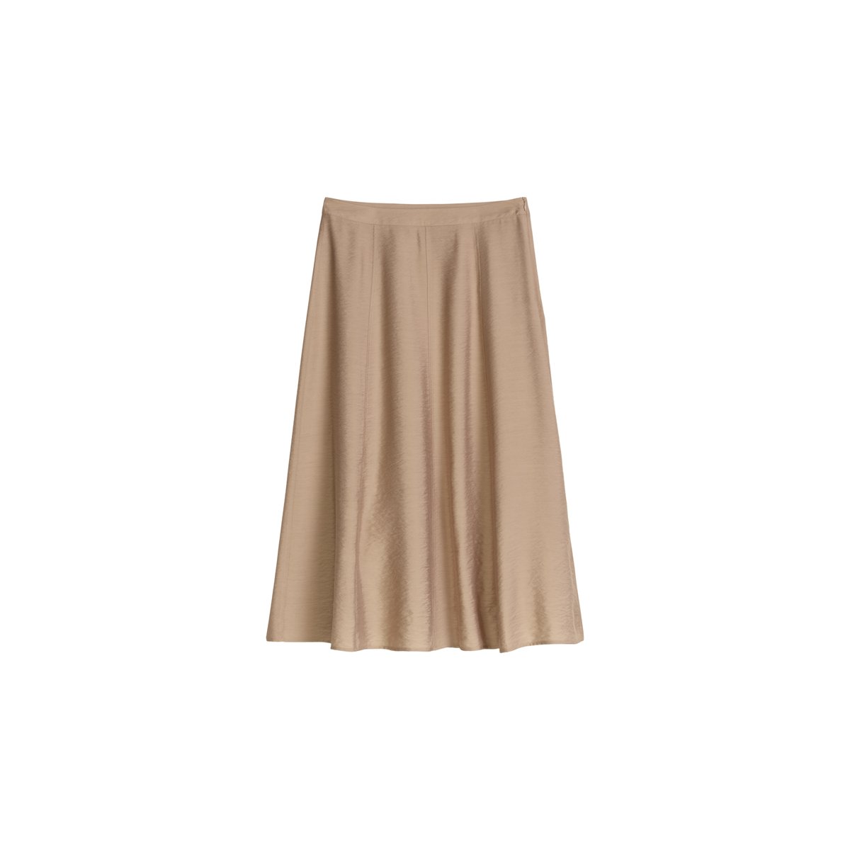 Jupe crinkle régulière en mélange brillant de viscose marron, MARC O'POLO
