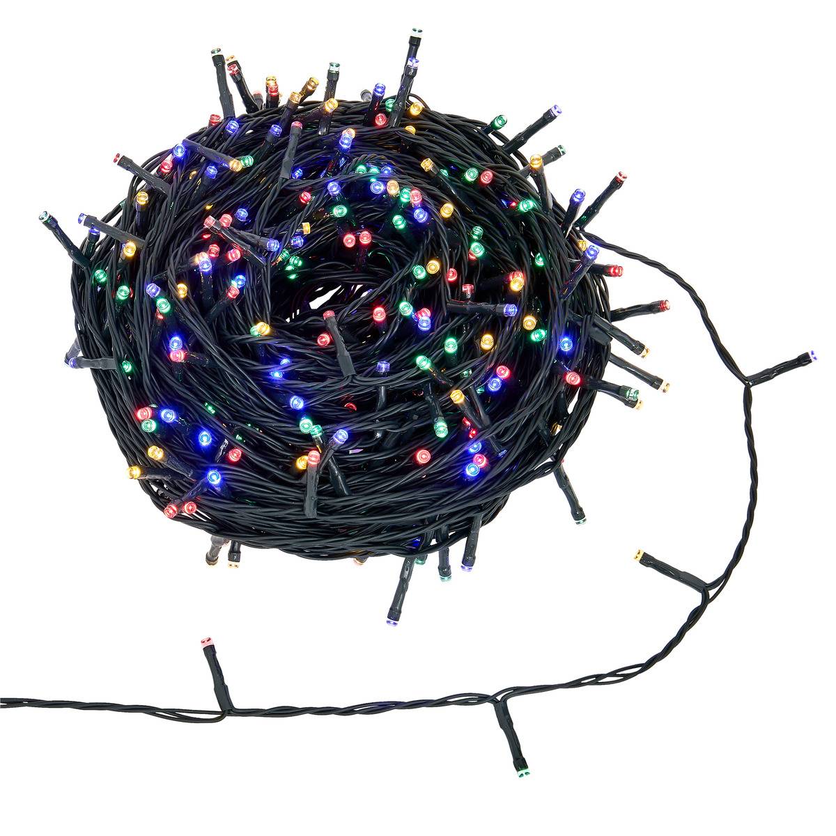 Guirlande lumineuse d'extérieur 50 m 500 LED blanc froid 8 fonctions solaire vert, ATMOSPHERA