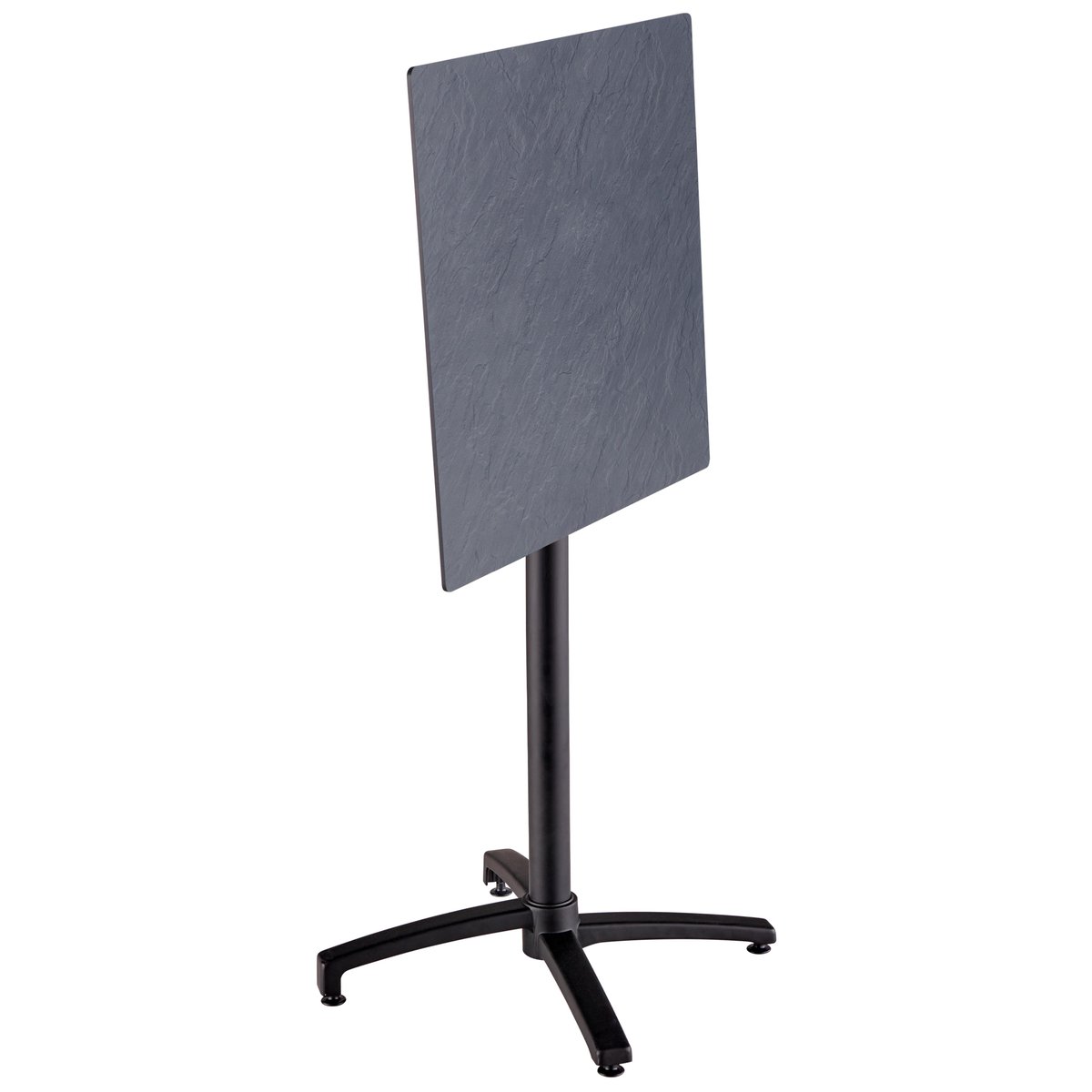 Table haute en HPL inclinable et 2 chaises hautes en métal, OPERA gris anthracite, OVIALA