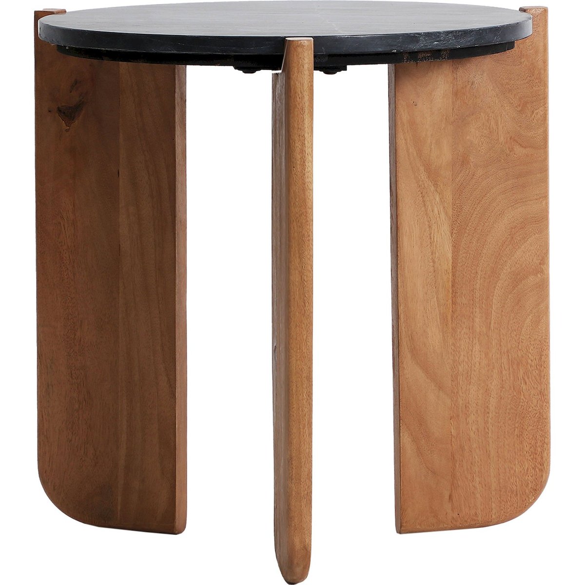 Table d'appoint en marbre et manguier noir veiné et bois marron, RECOLLECTION