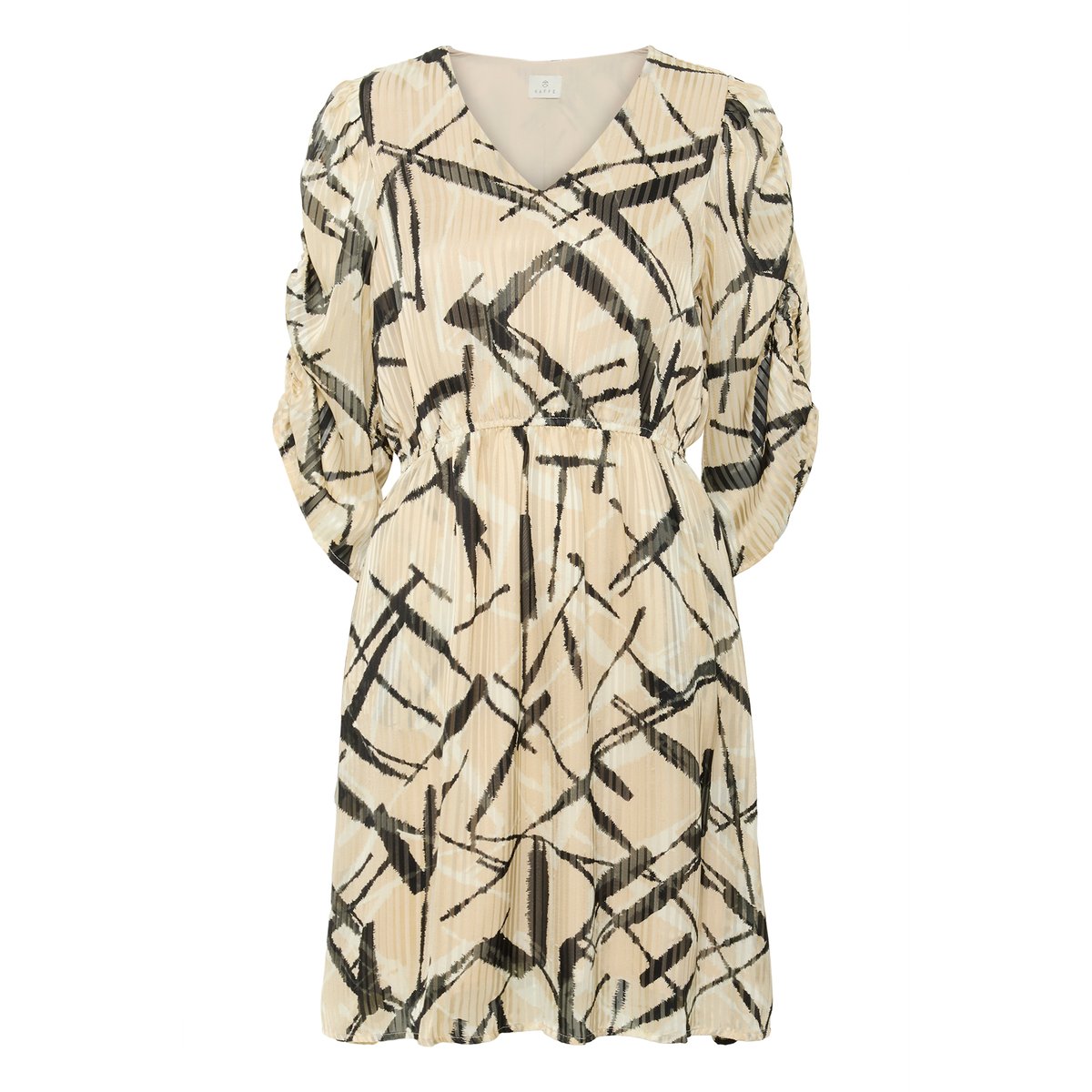 Dress beige feather gray/noir graphic, KAFFE