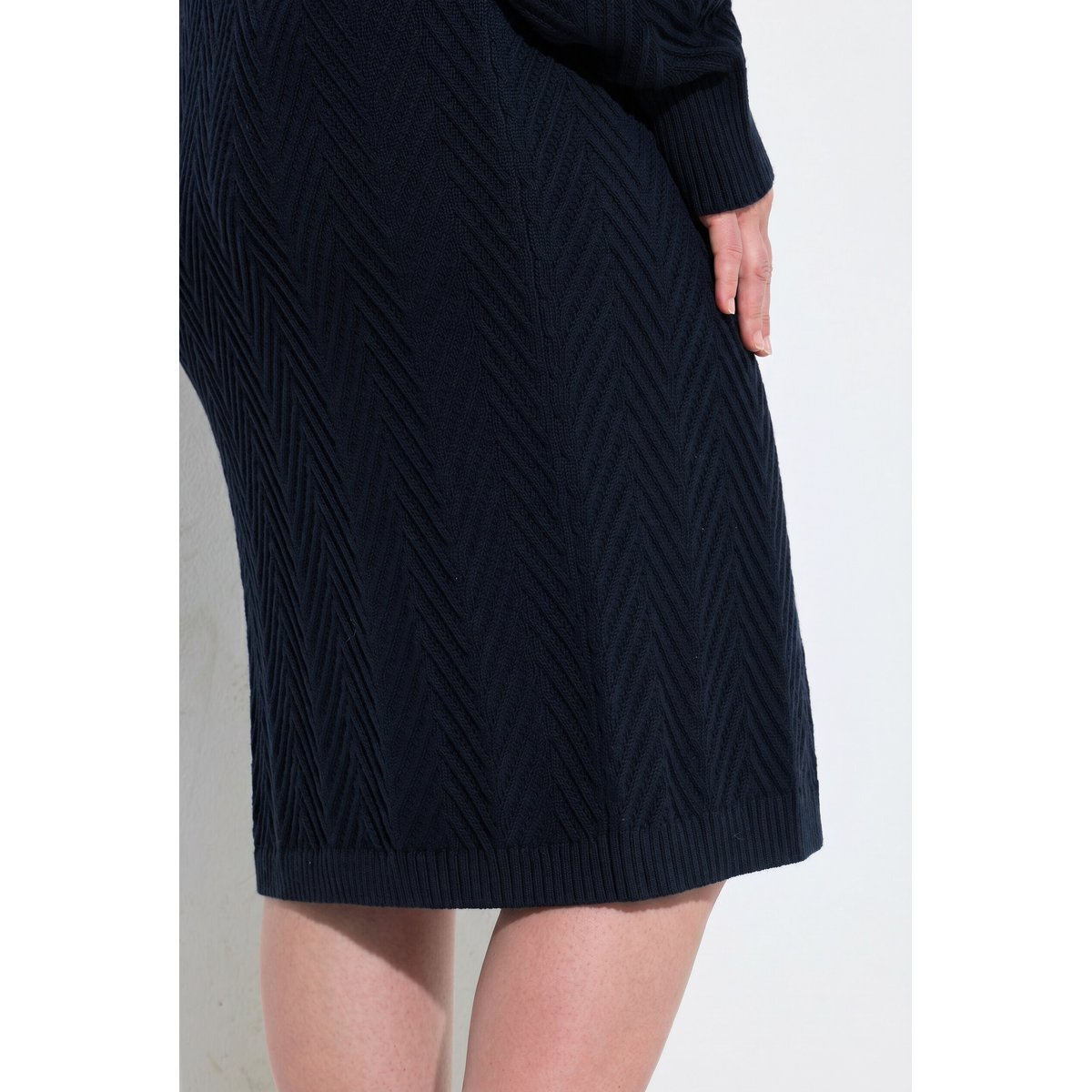 Robe en maille de coton bio marine, ULLA POPKEN