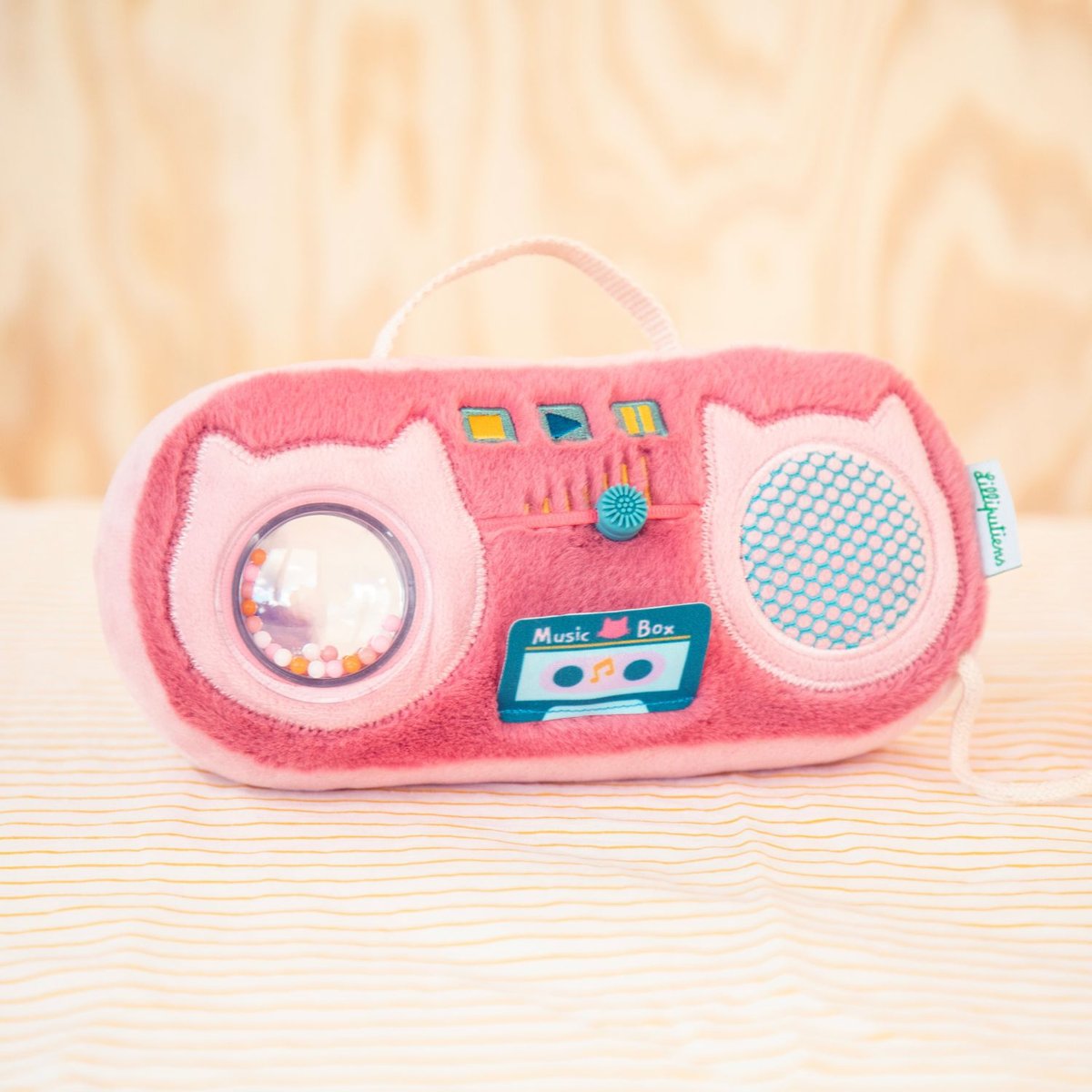 Peluche radio sonore rose, bleu, LILLIPUTIENS