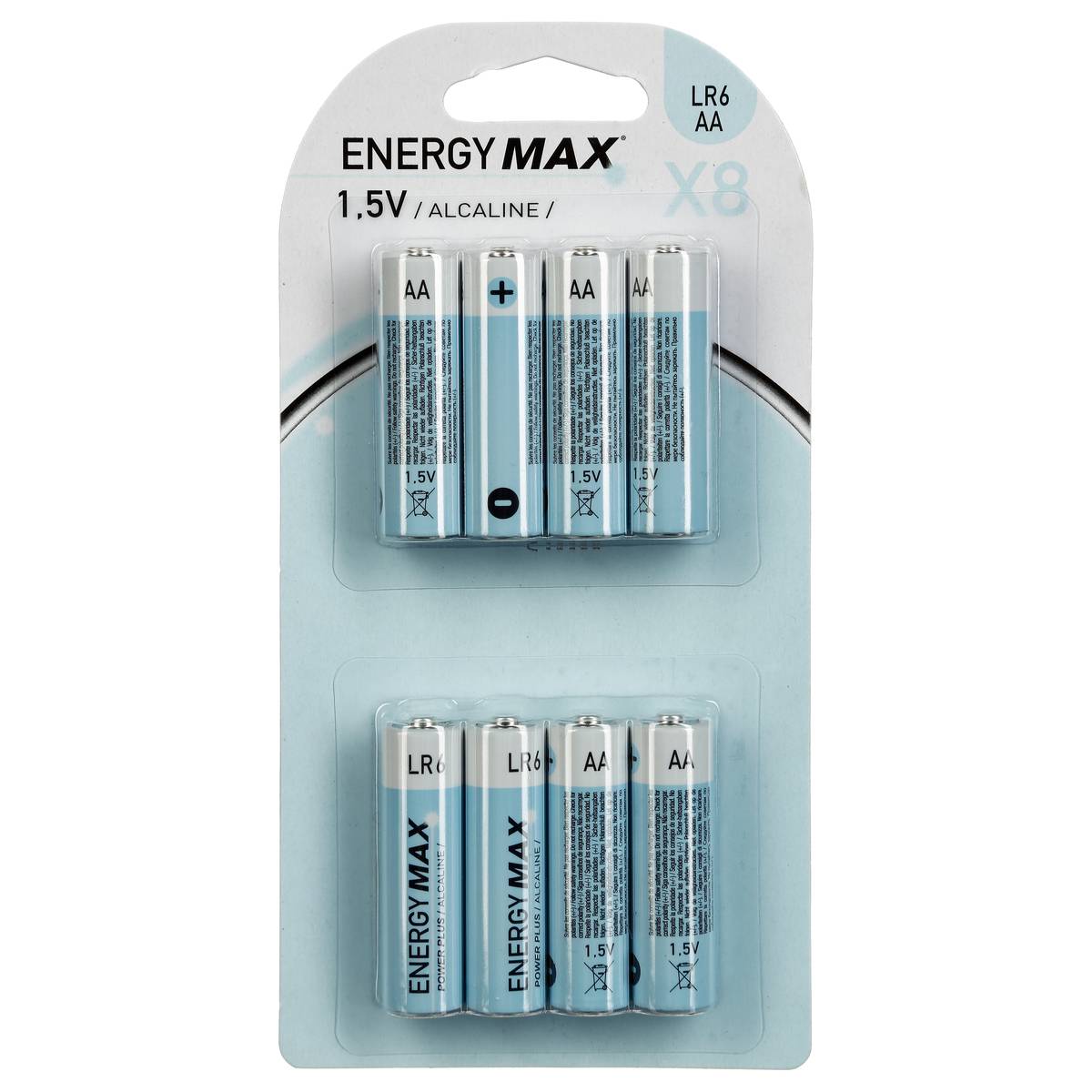 Lot de 8 piles alcalines LR6 AA bleu, 5FIVE SIMPLY SMART