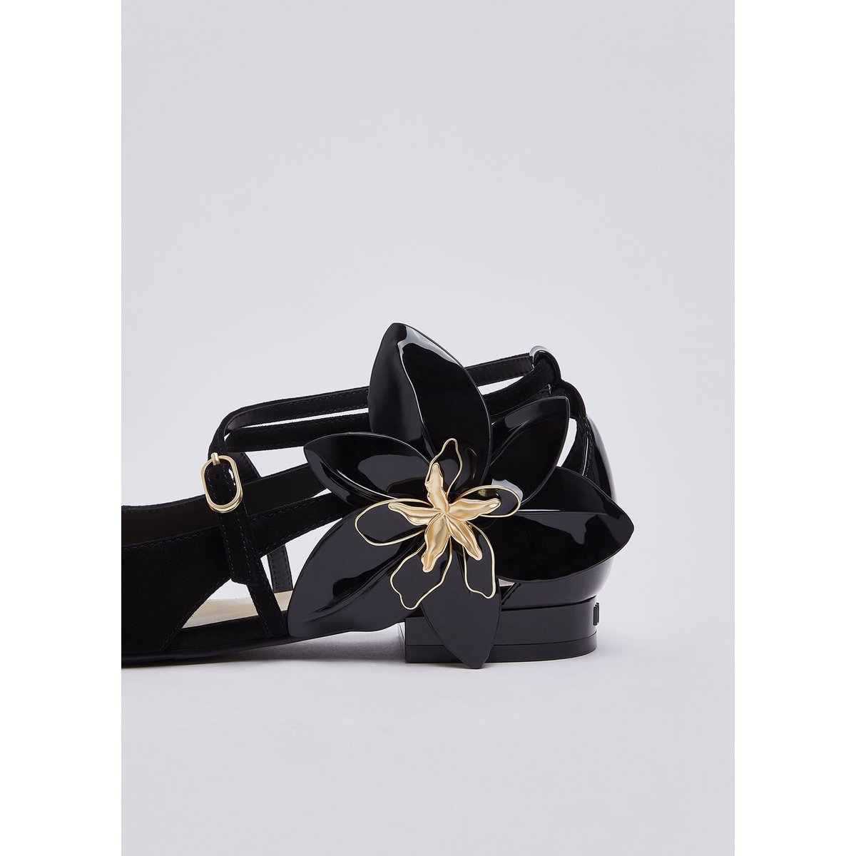 Ballerines avec maxi fleur noir, LIU JO