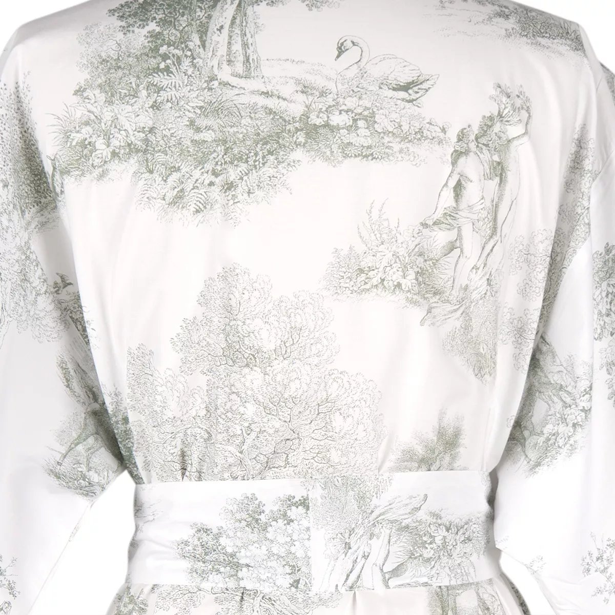 Kimono long percale de coton POESIE verde, GARNIER THIEBAUT