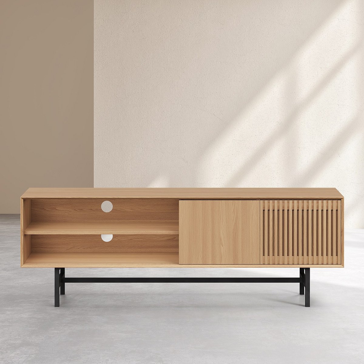 Banc TV chêne ELYA naturel clair, HABITAT