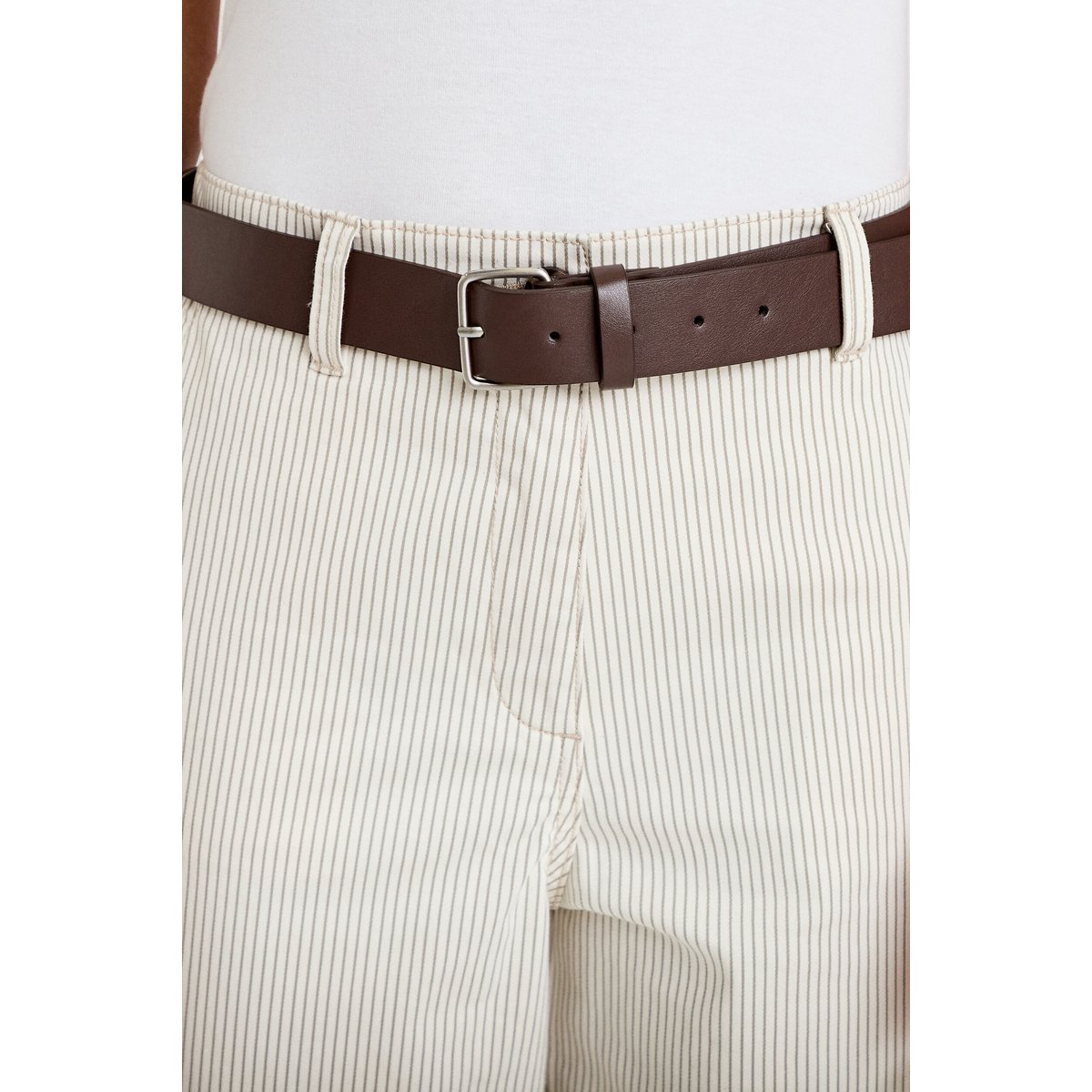 Pantalon chino 7/8ème taille élastiquée blanc, CACHE CACHE