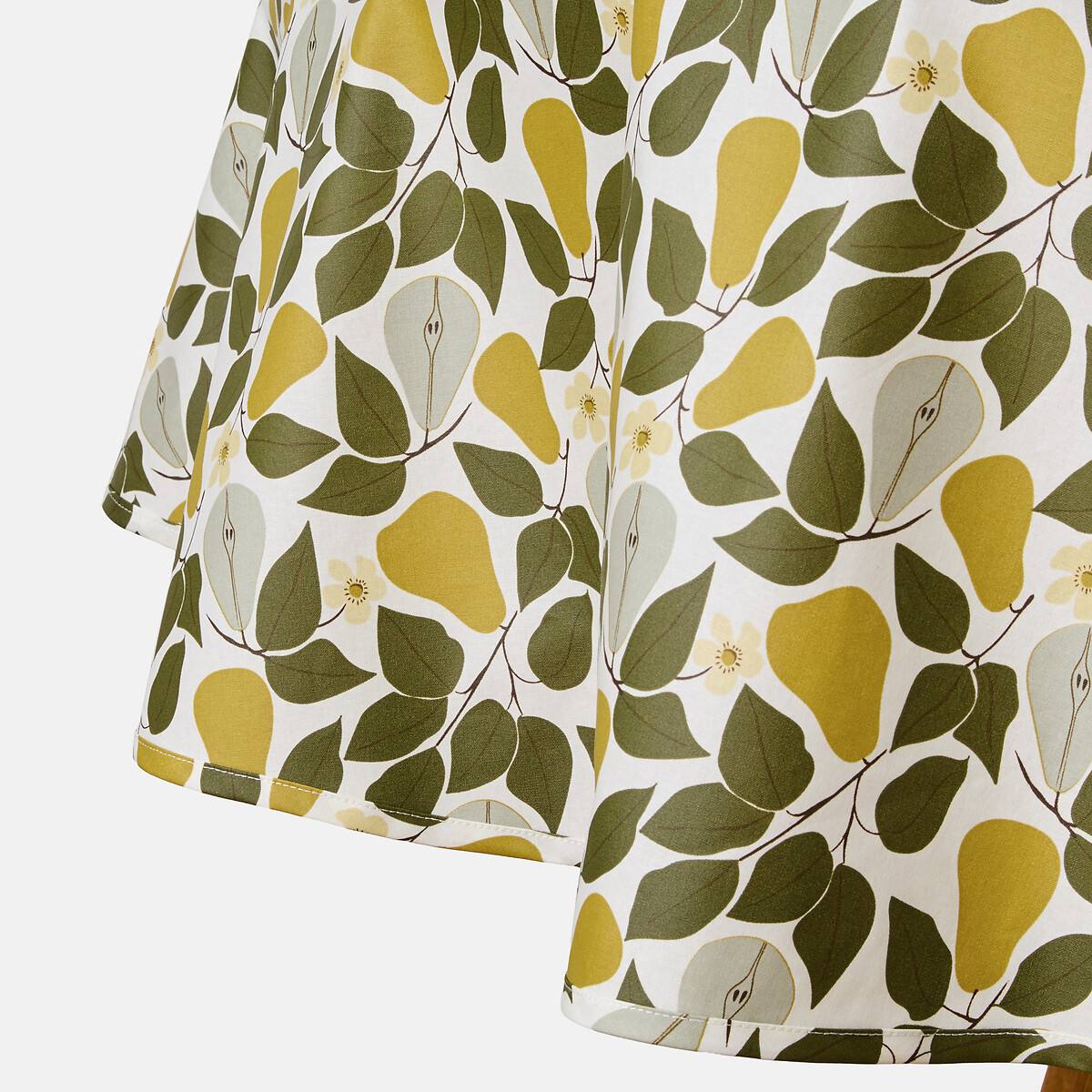 Nappe ronde imprimée, en coton enduit souple, VINTAGE PEAR imprimé, LA REDOUTE INTERIEURS