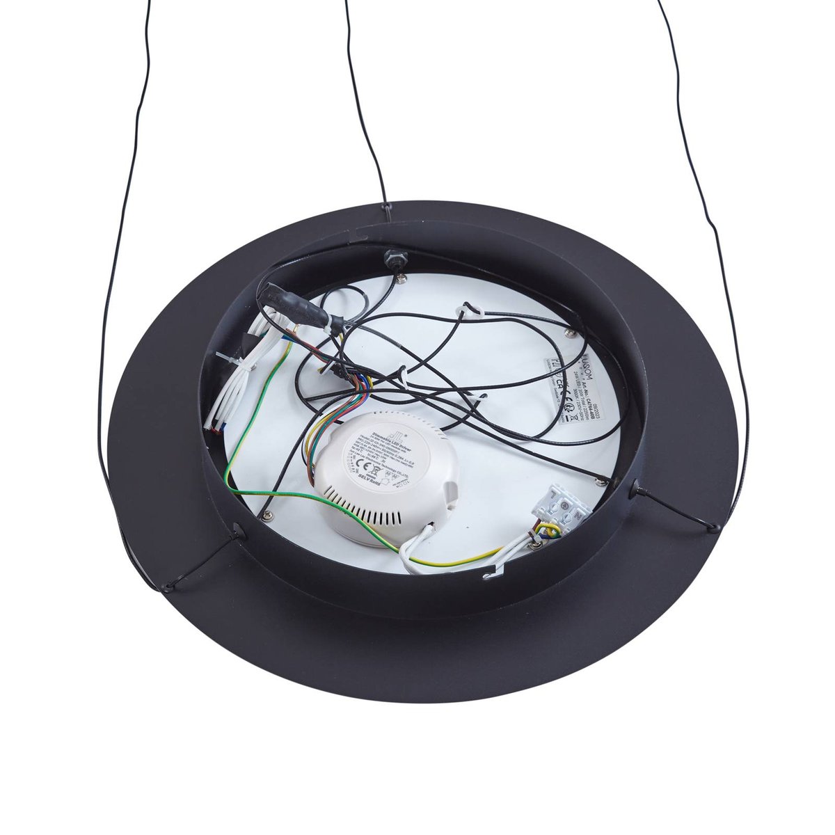 Suspension connectée  moderneLED, Squillo noir sable, blanc, LUCANDE