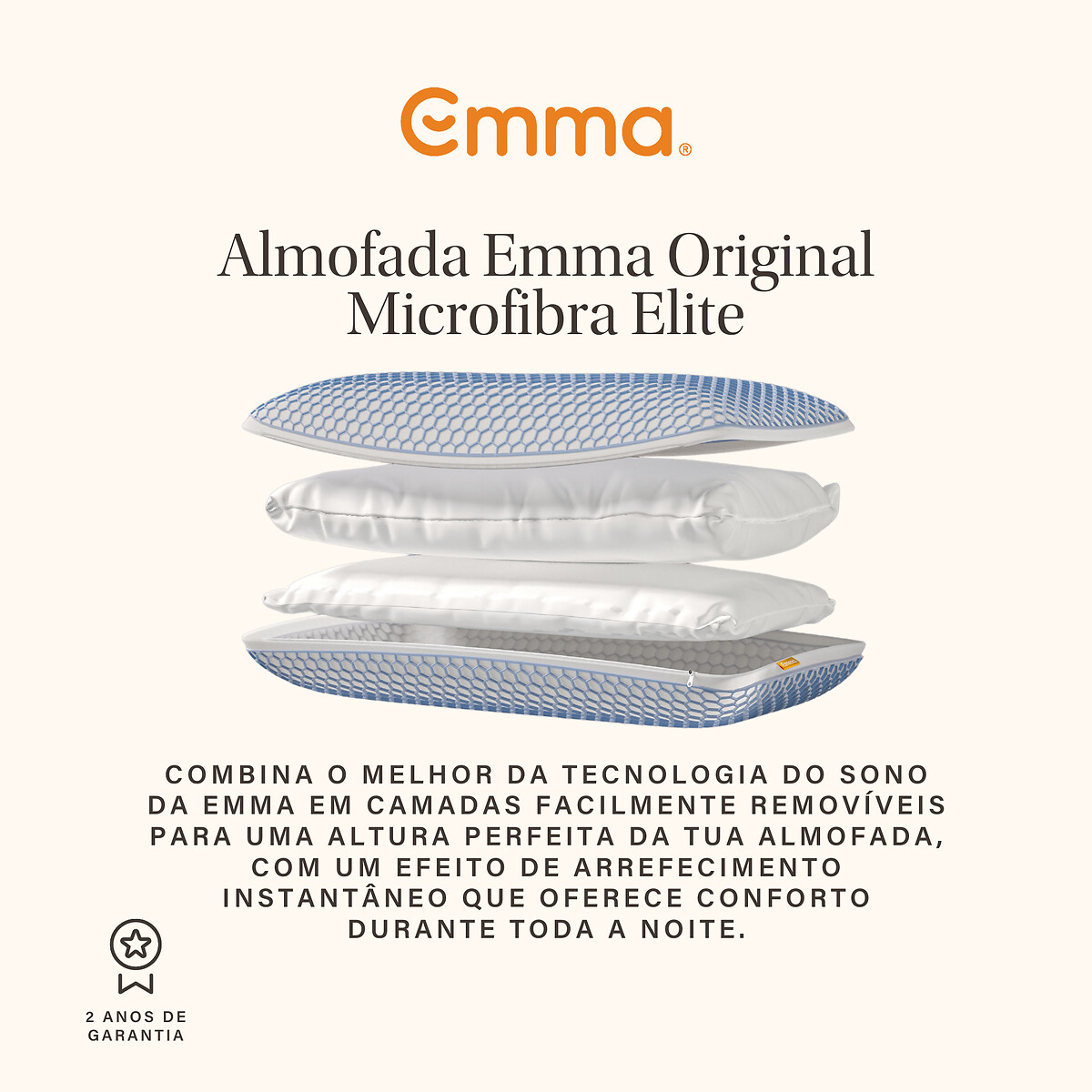 Almofada Emma Original Microfibra Elite, Emma branco, EMMA