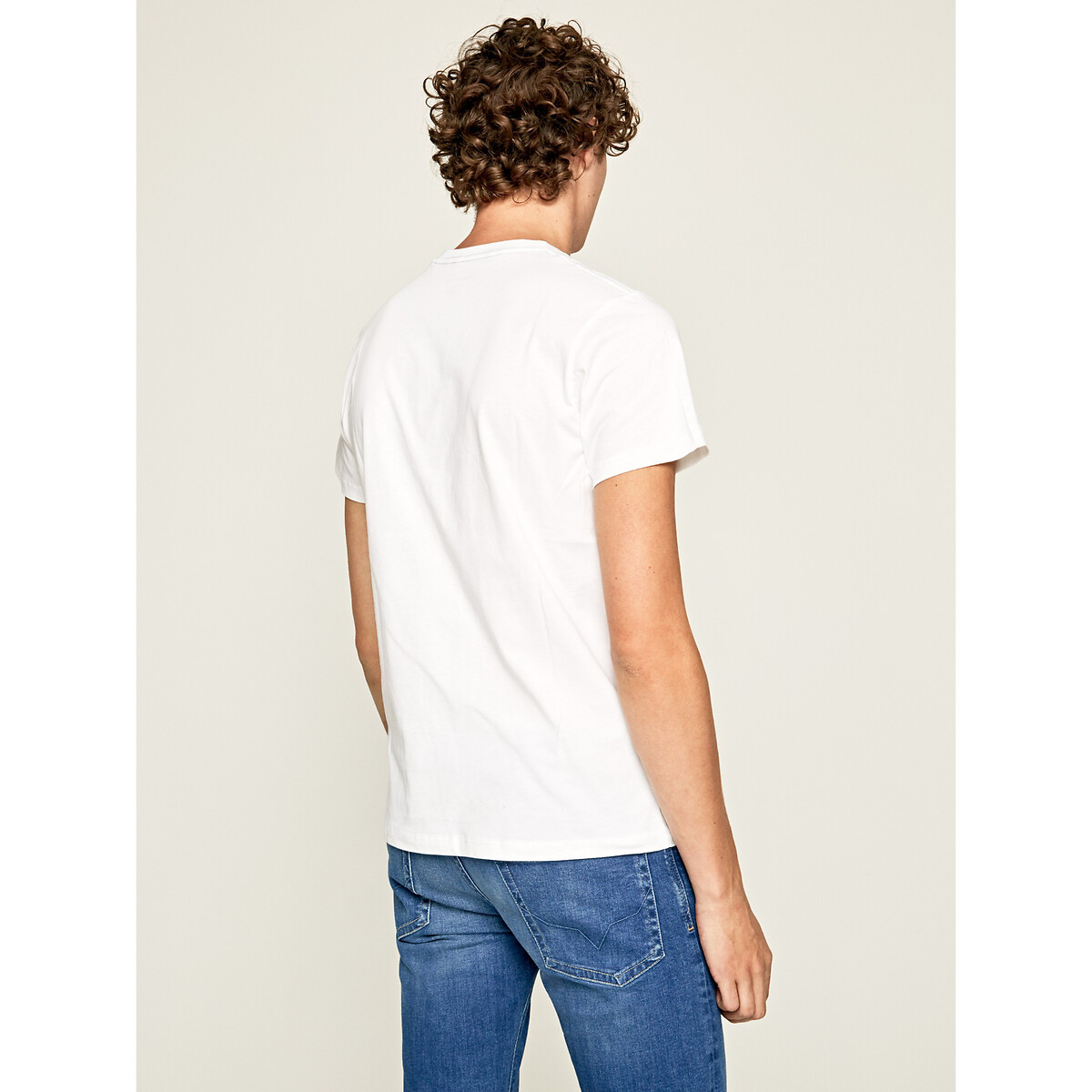 T-shirt col rond Eggo blanc, PEPE JEANS