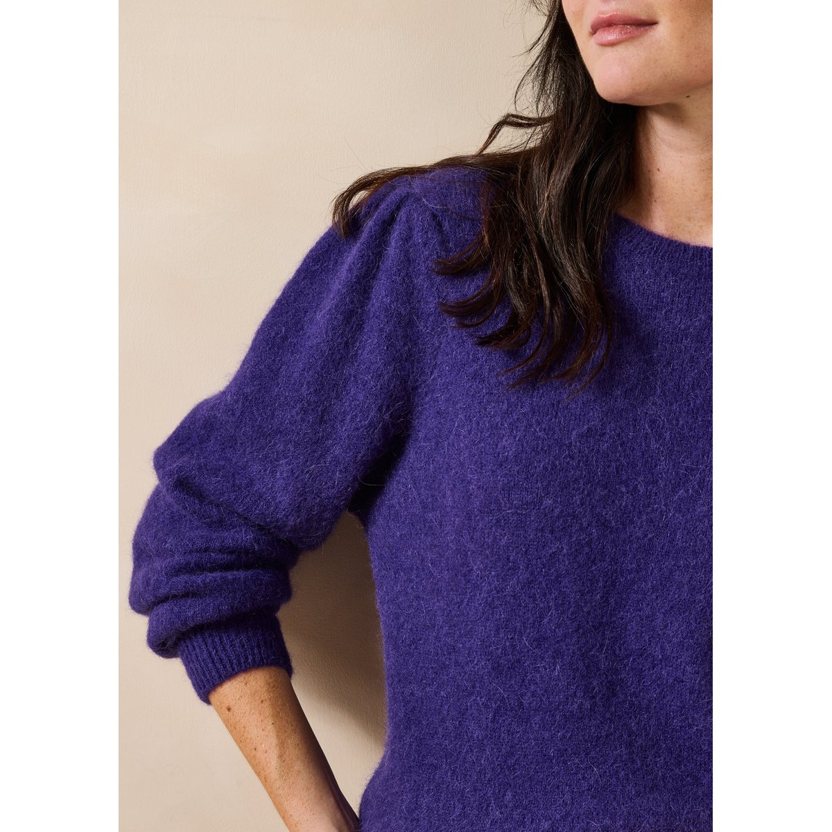 Pull manches longues col rond viola, LA FEE MARABOUTEE