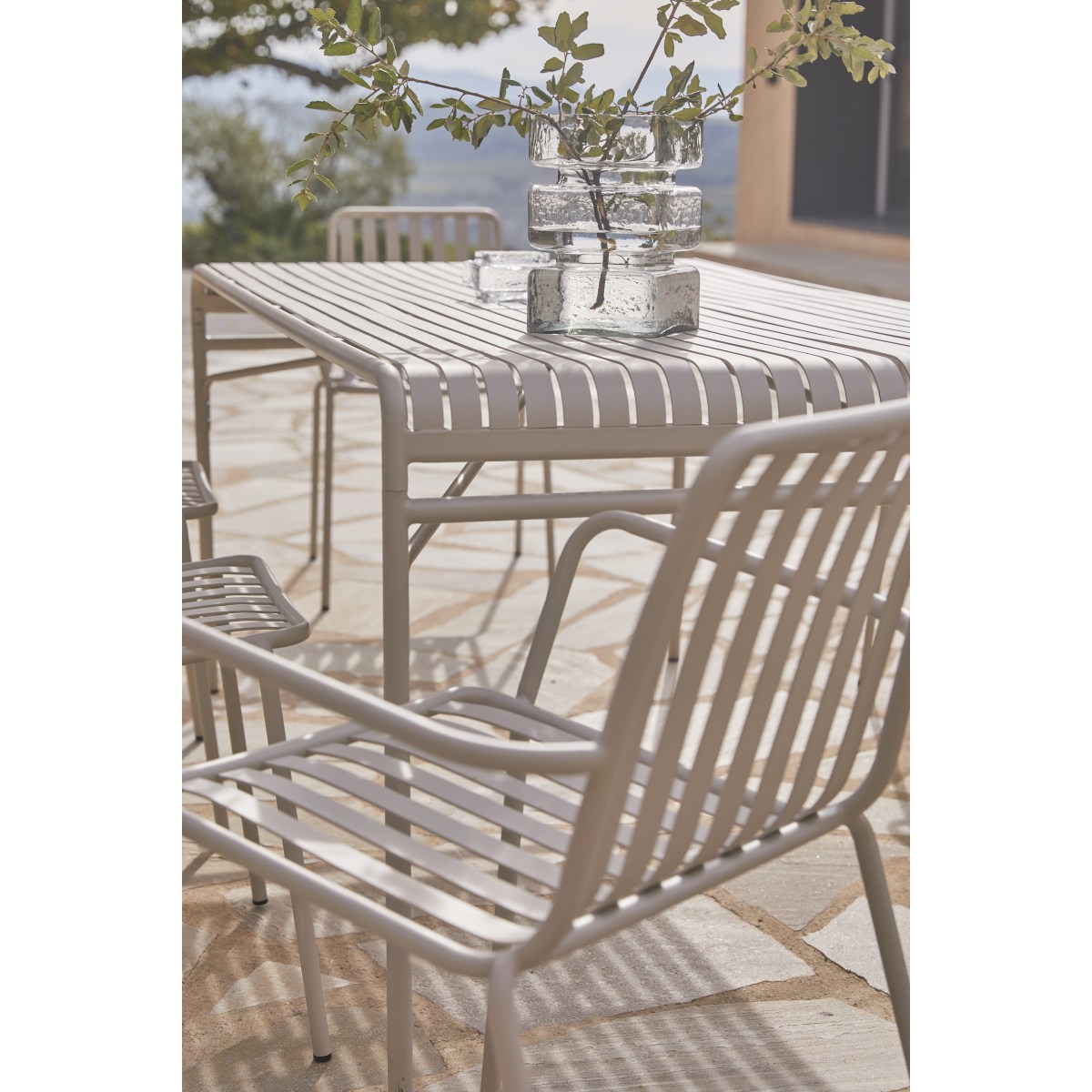 Table de jardin en Métal, GABY beige, TIKAMOON