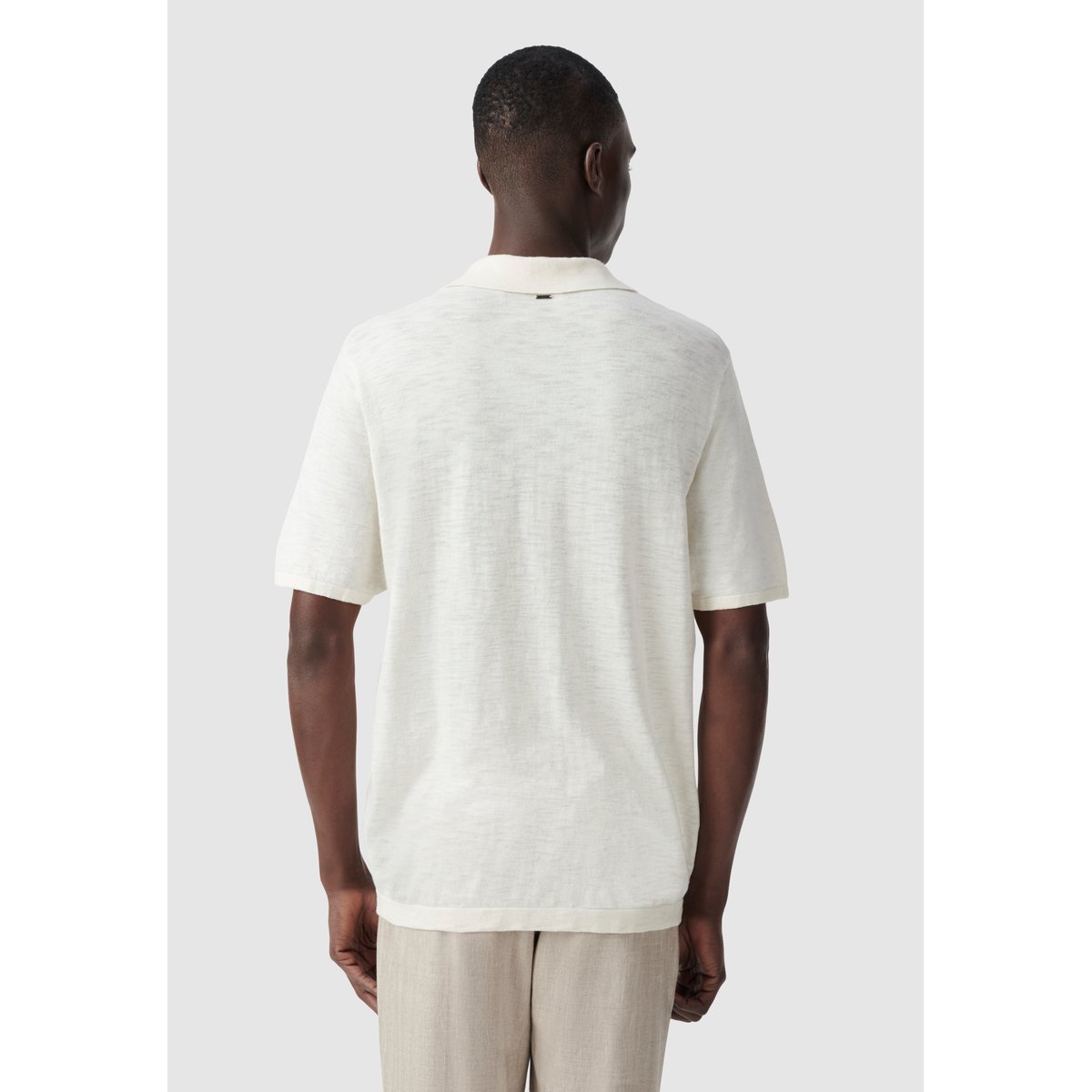 Polo en tricot flammé ecru, IKKS