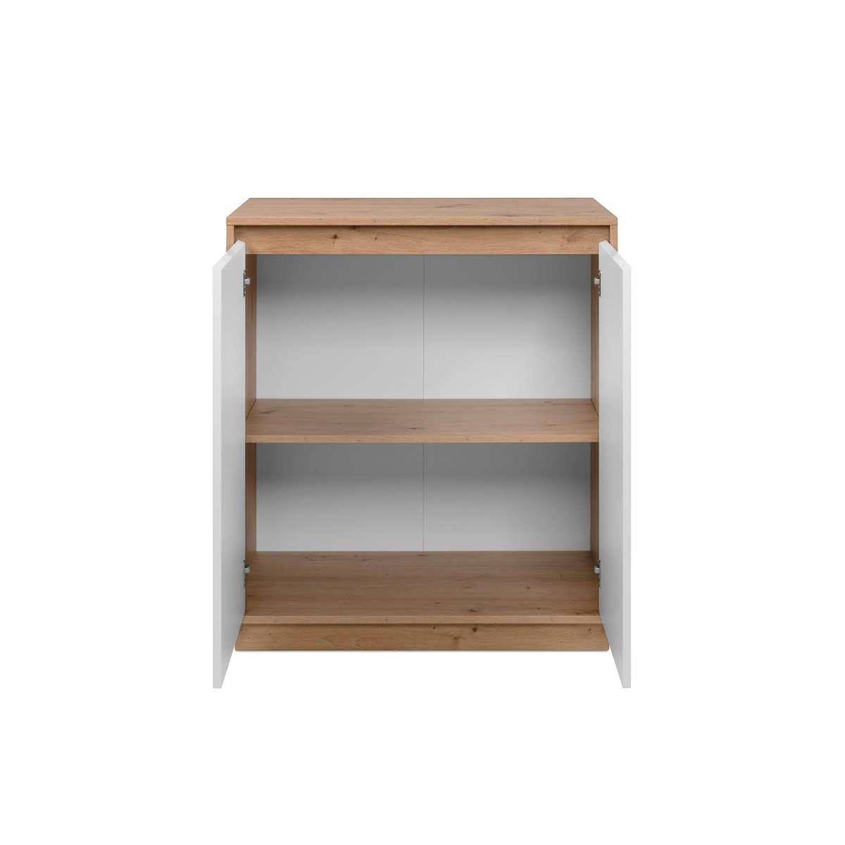 Buffet 2 portes décor bois et blanc ALVA blanc, PIER IMPORT
