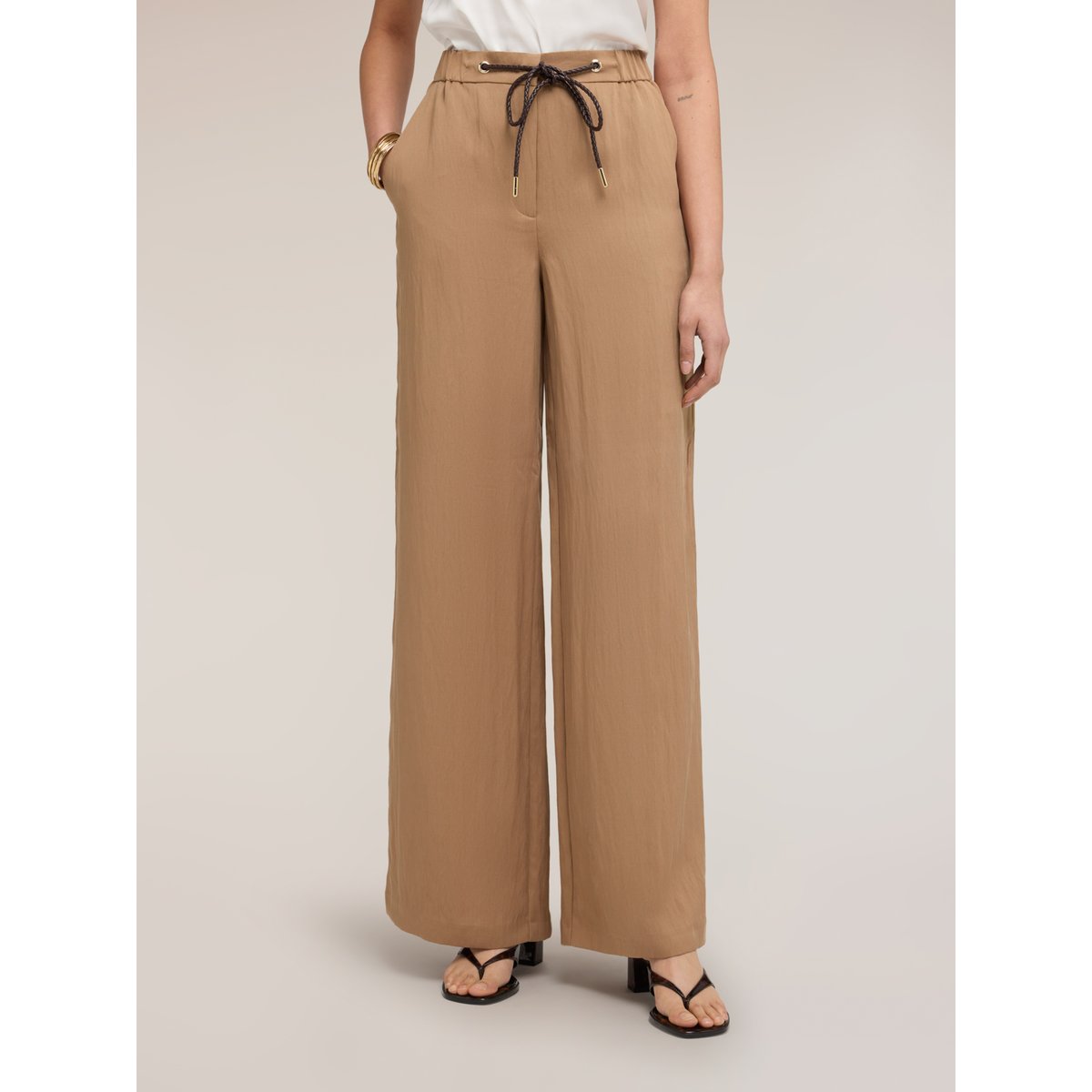 Pantalon palazzo beige, MOTIVI
