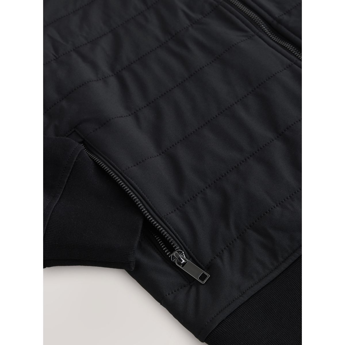 Veste zippée hybride noir, NEXT